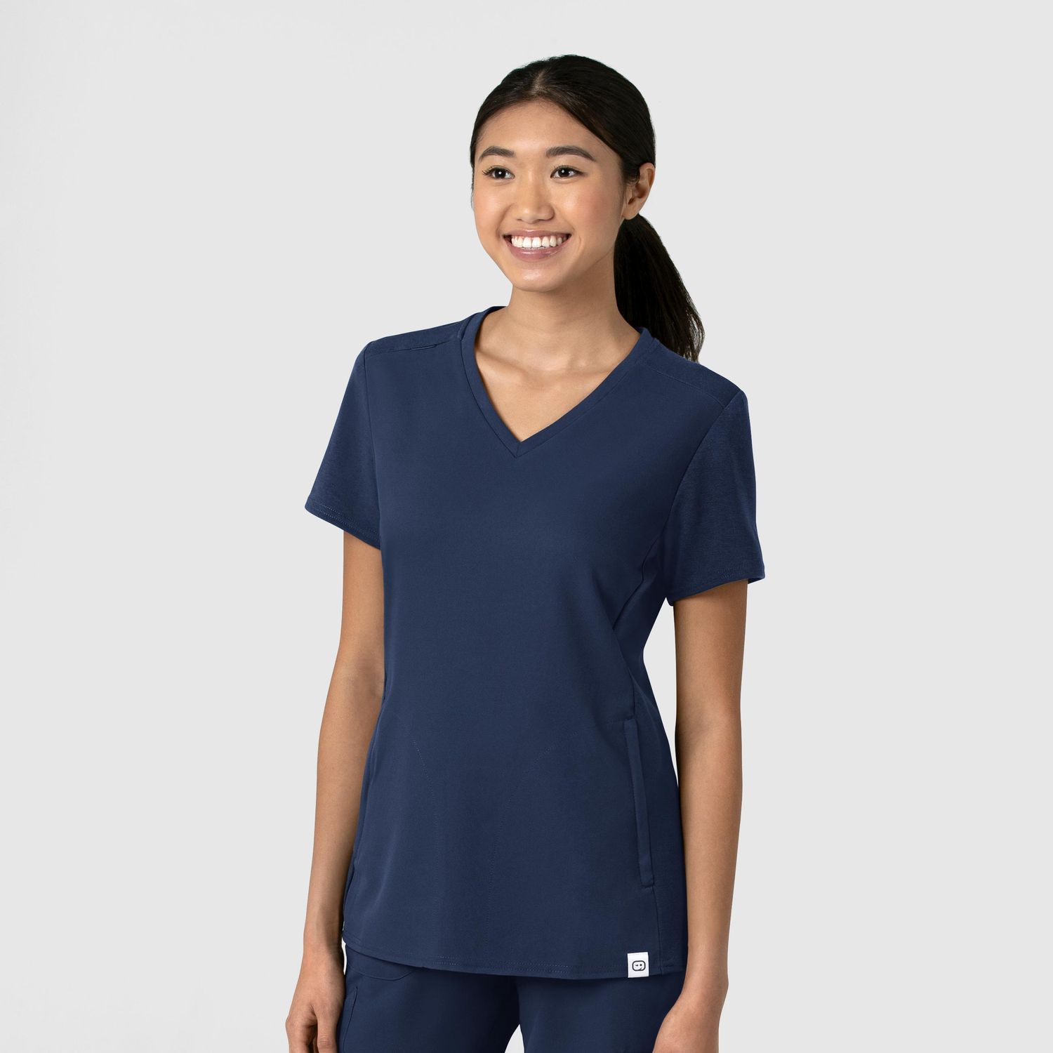 Casacca donna 6522 scollo a V navy blue
