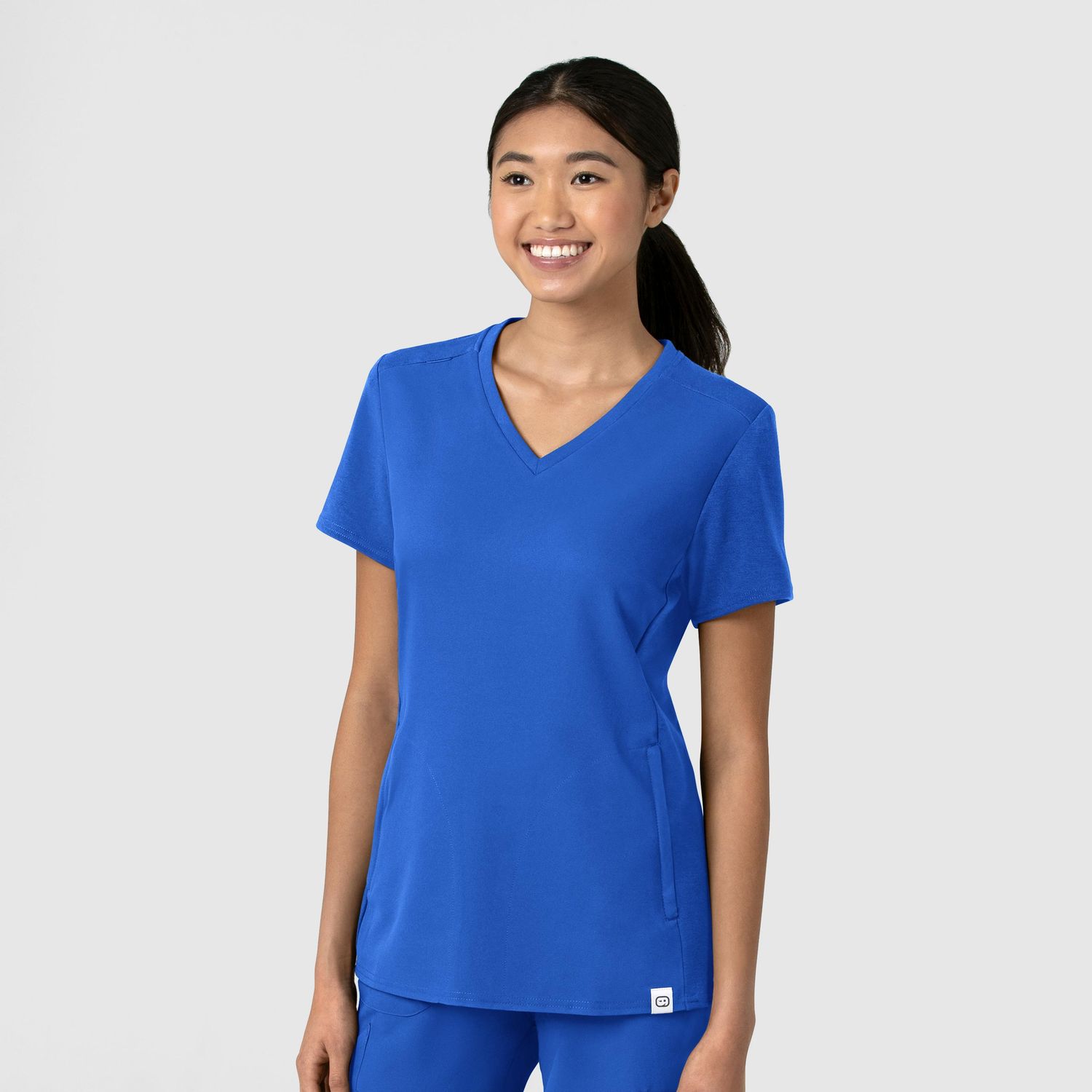 Casacca donna 6522 scollo a V royal blue