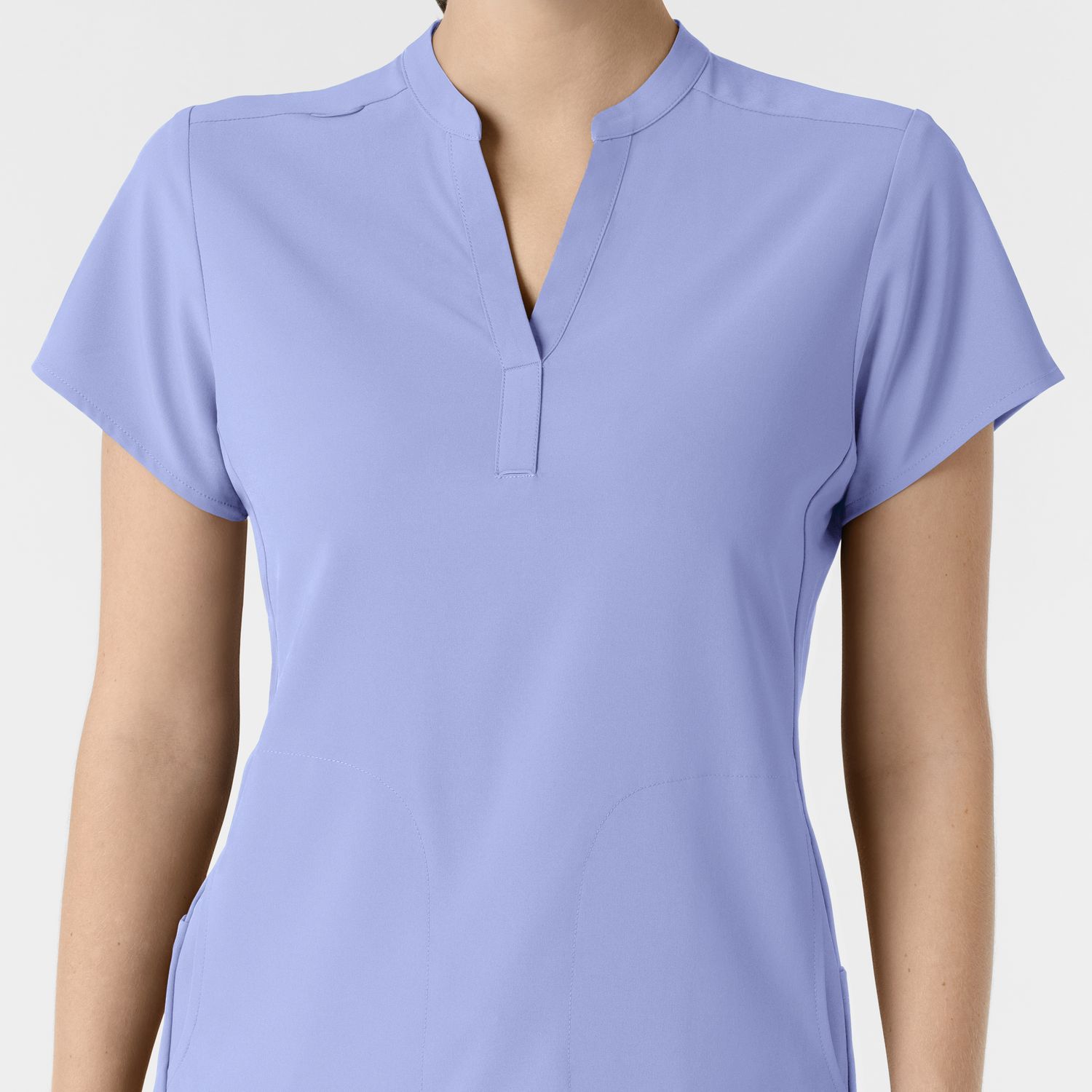 Casacca donna 6734 scollo alla coreana ceil blue
