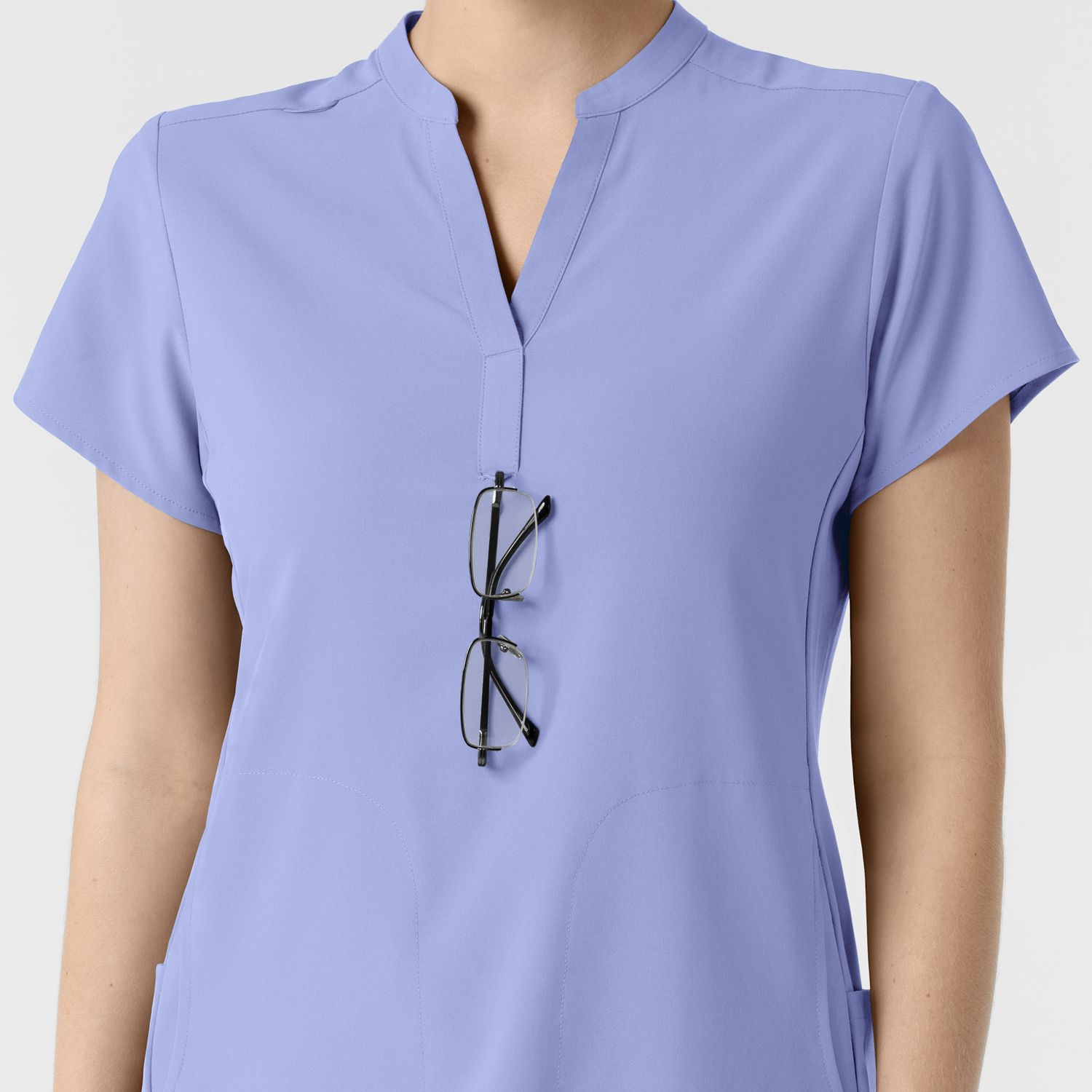 Casacca donna 6734 scollo alla coreana ceil blue