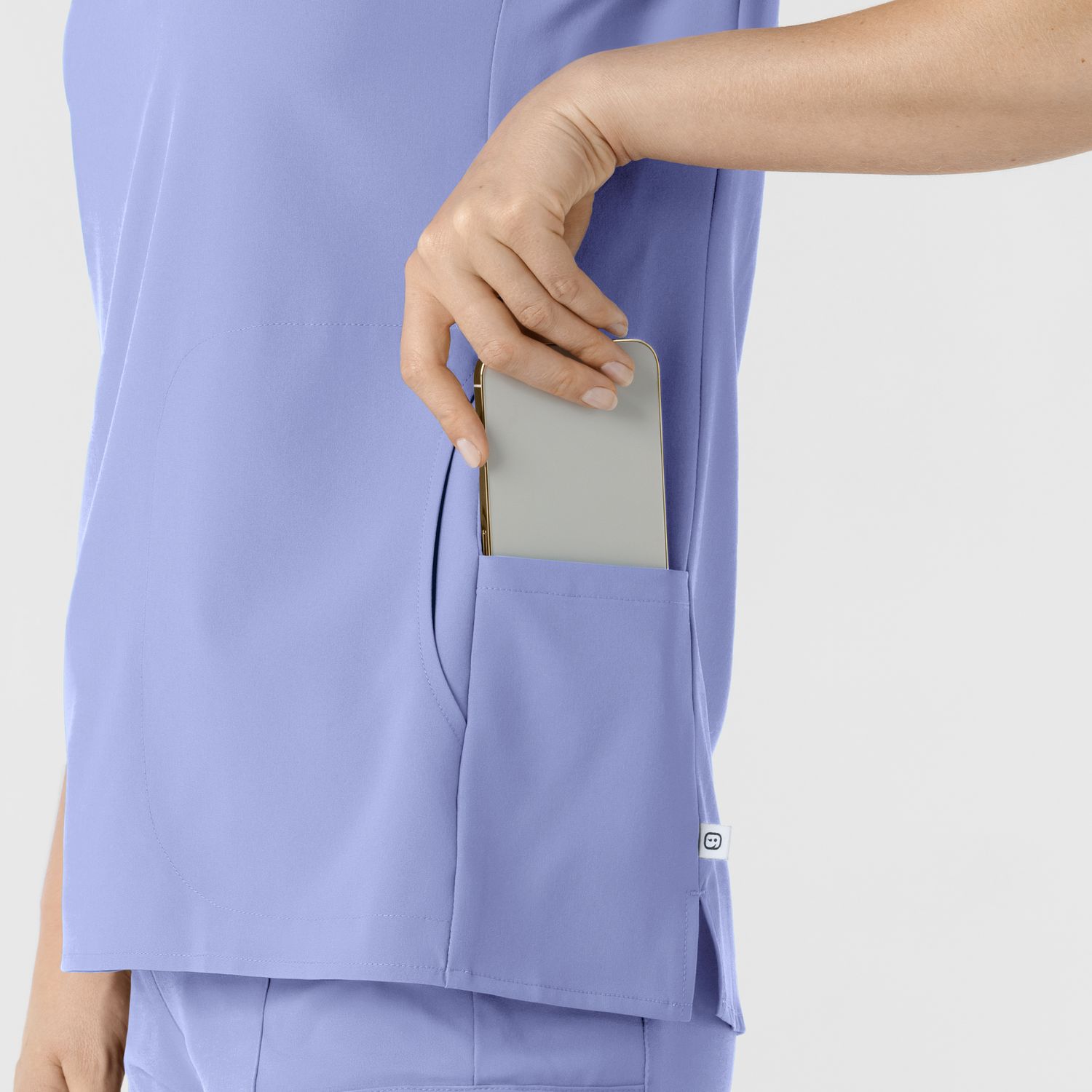 Casacca donna 6734 scollo alla coreana ceil blue