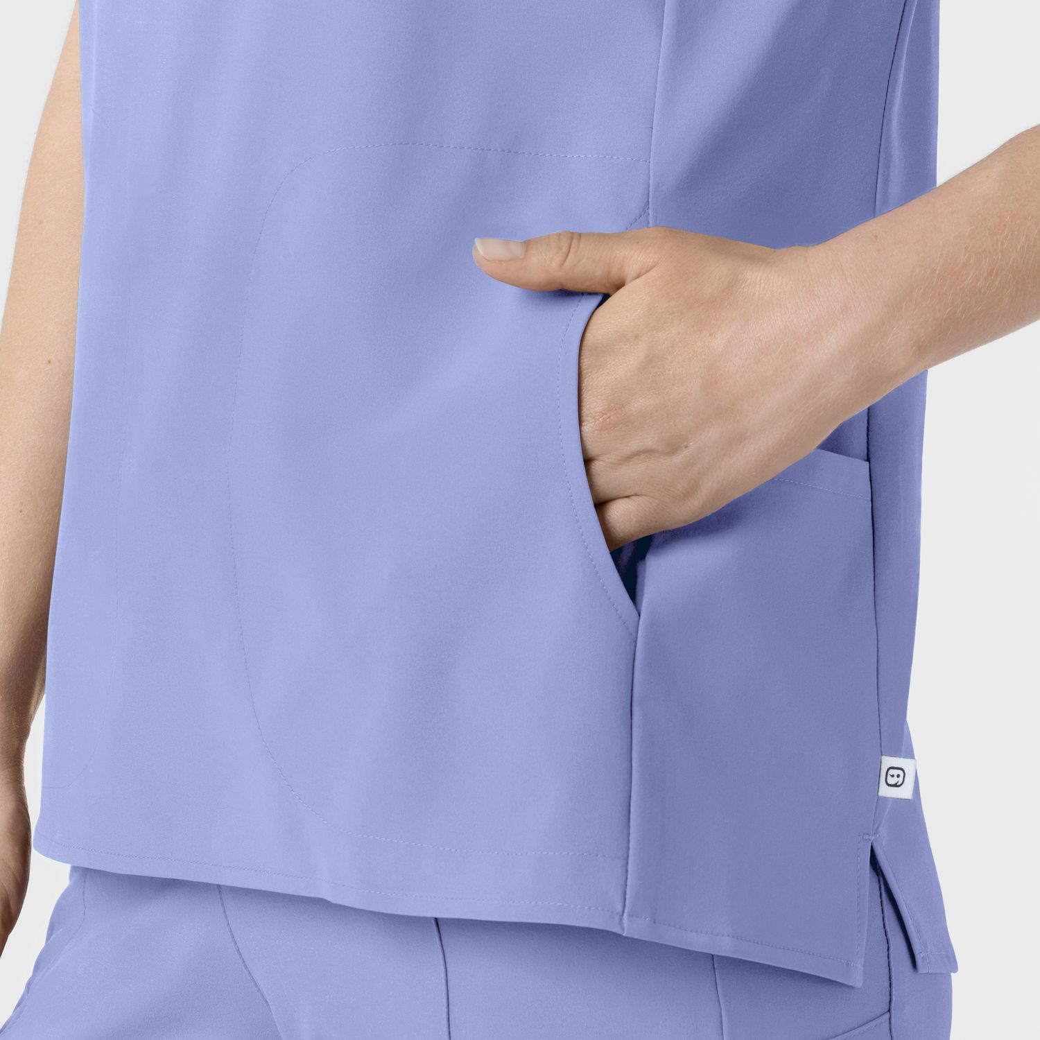 Casacca donna 6734 scollo alla coreana ceil blue
