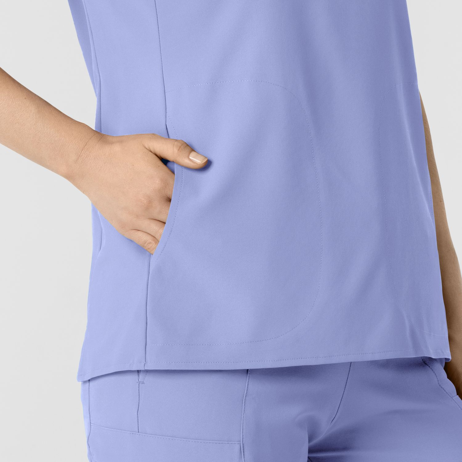 Casacca donna 6734 scollo alla coreana ceil blue