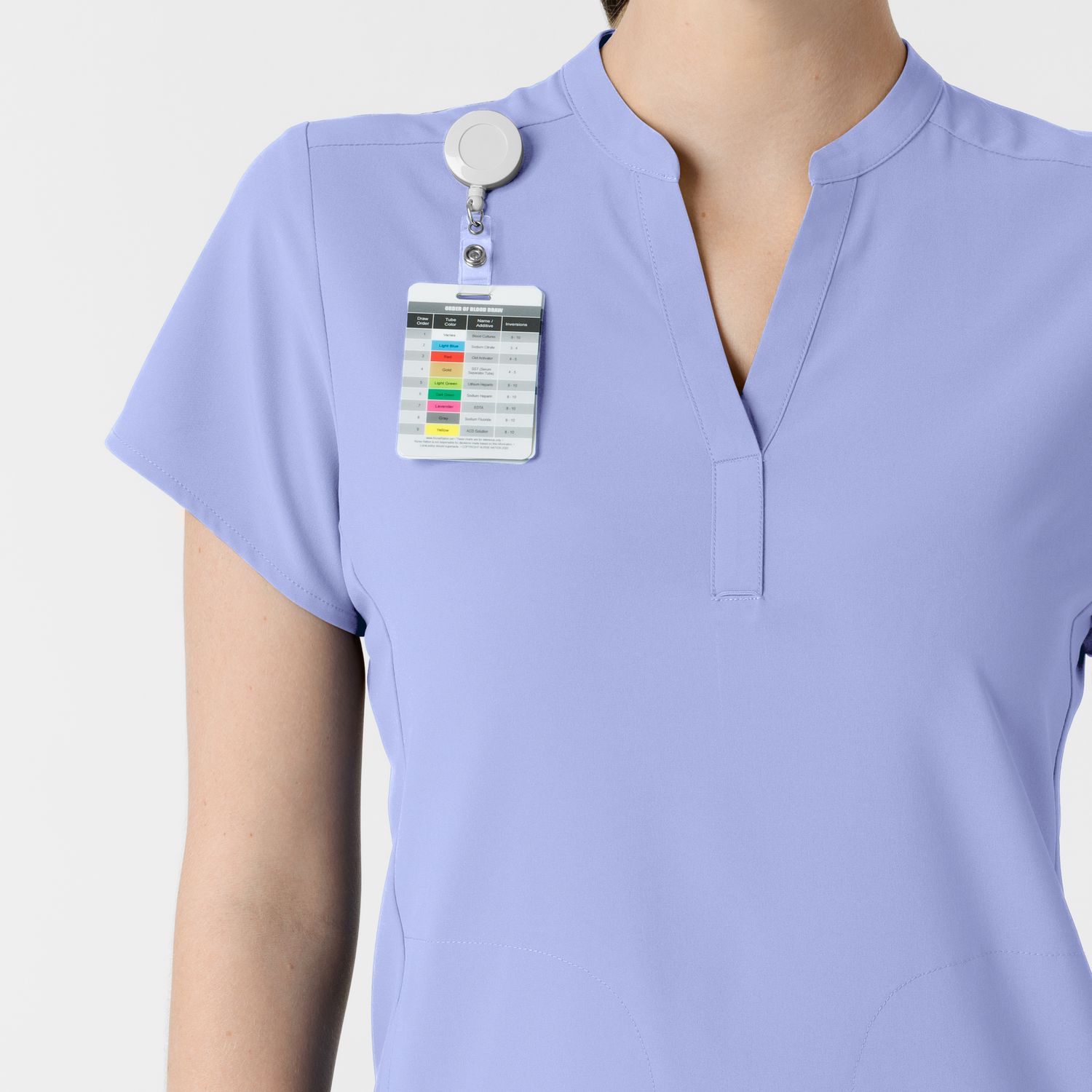 Casacca donna 6734 scollo alla coreana ceil blue
