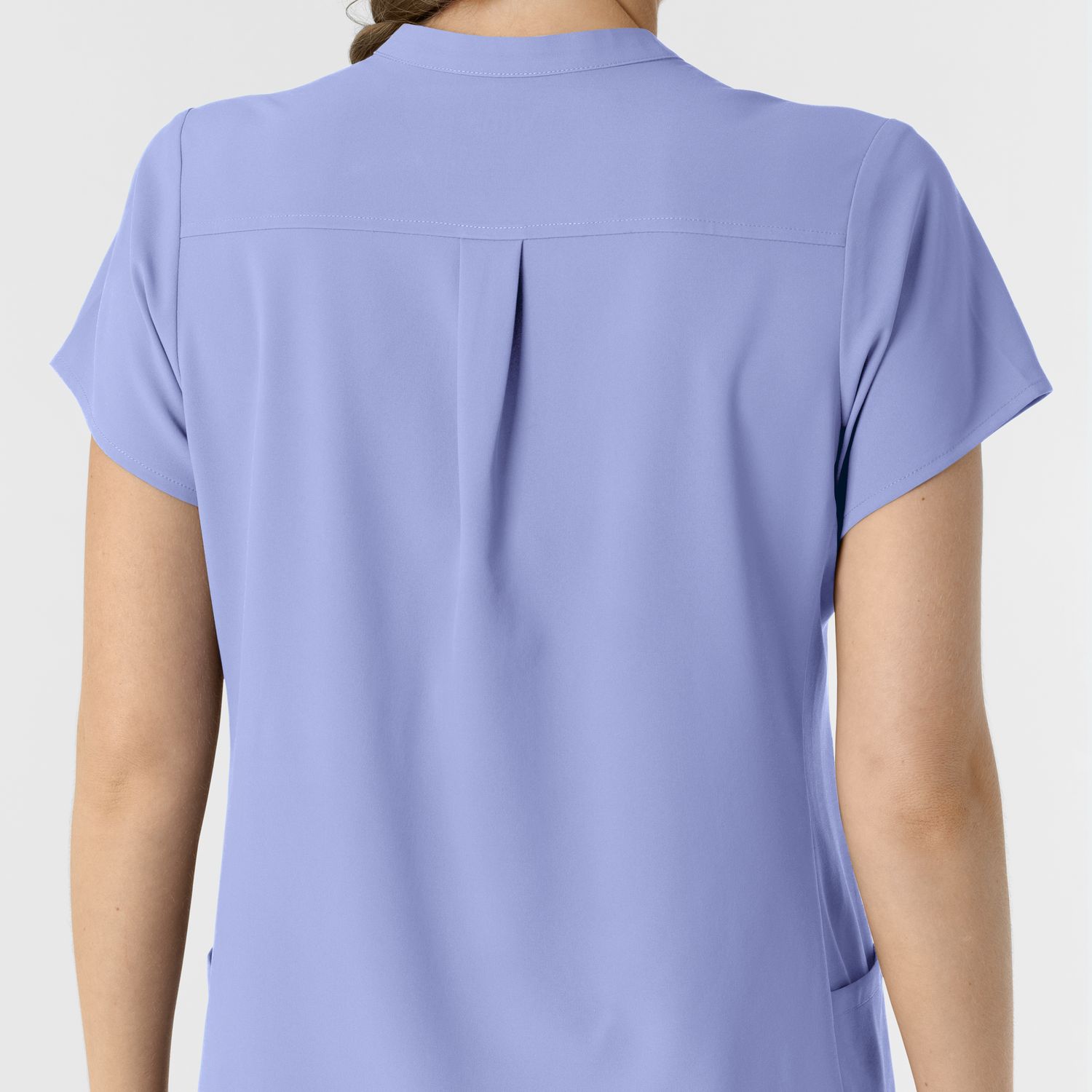Casacca donna 6734 scollo alla coreana ceil blue