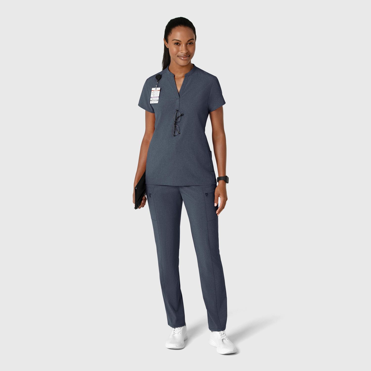 Casacca donna 6734 scollo alla coreana navy heather