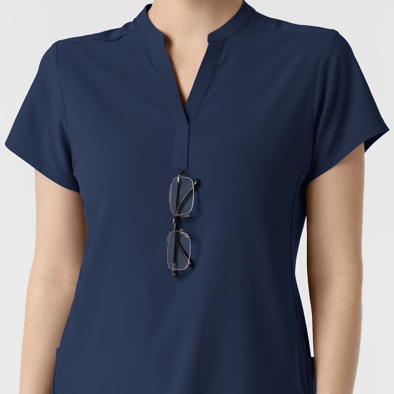 Casacca donna 6734 scollo alla coreana navy blue
