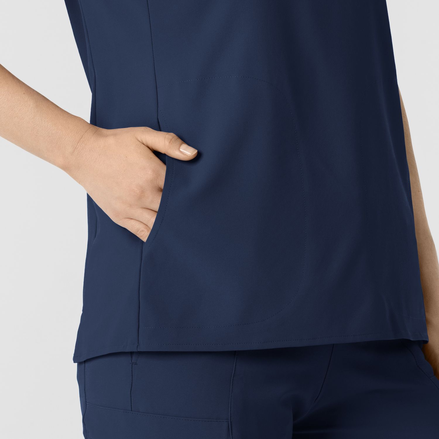 Casacca donna 6734 scollo alla coreana navy blue