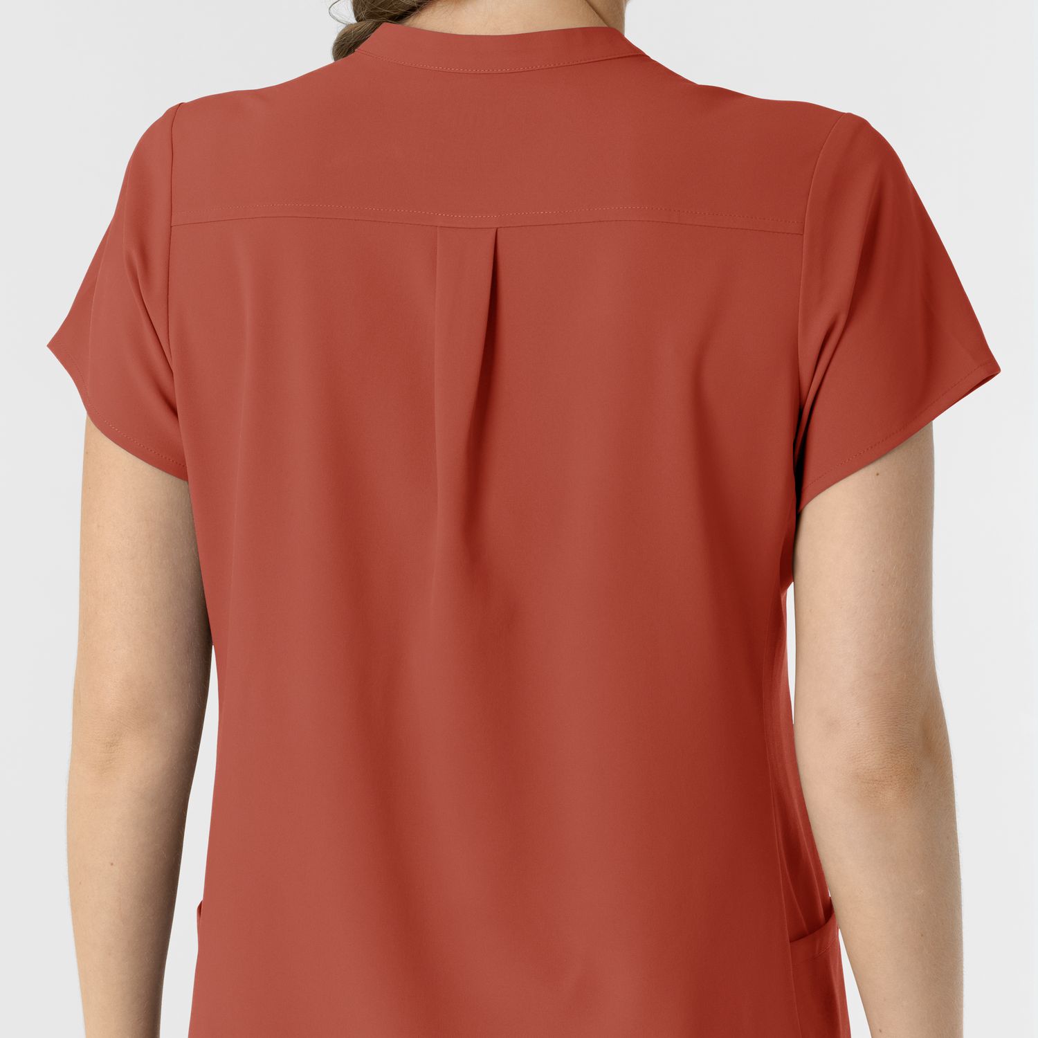 Casacca donna 6734 scollo alla coreana mineral red
