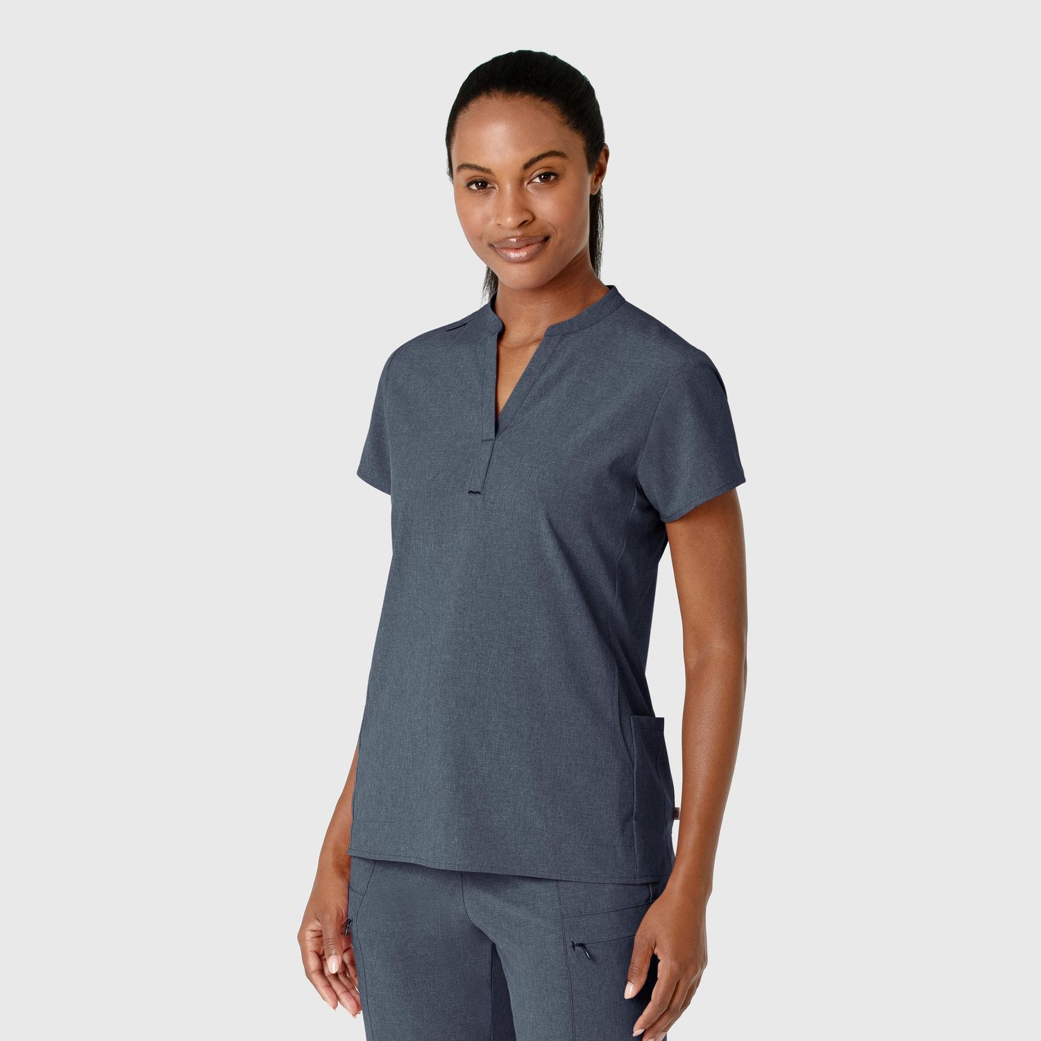 Casacca donna 6734 scollo alla coreana navy heather