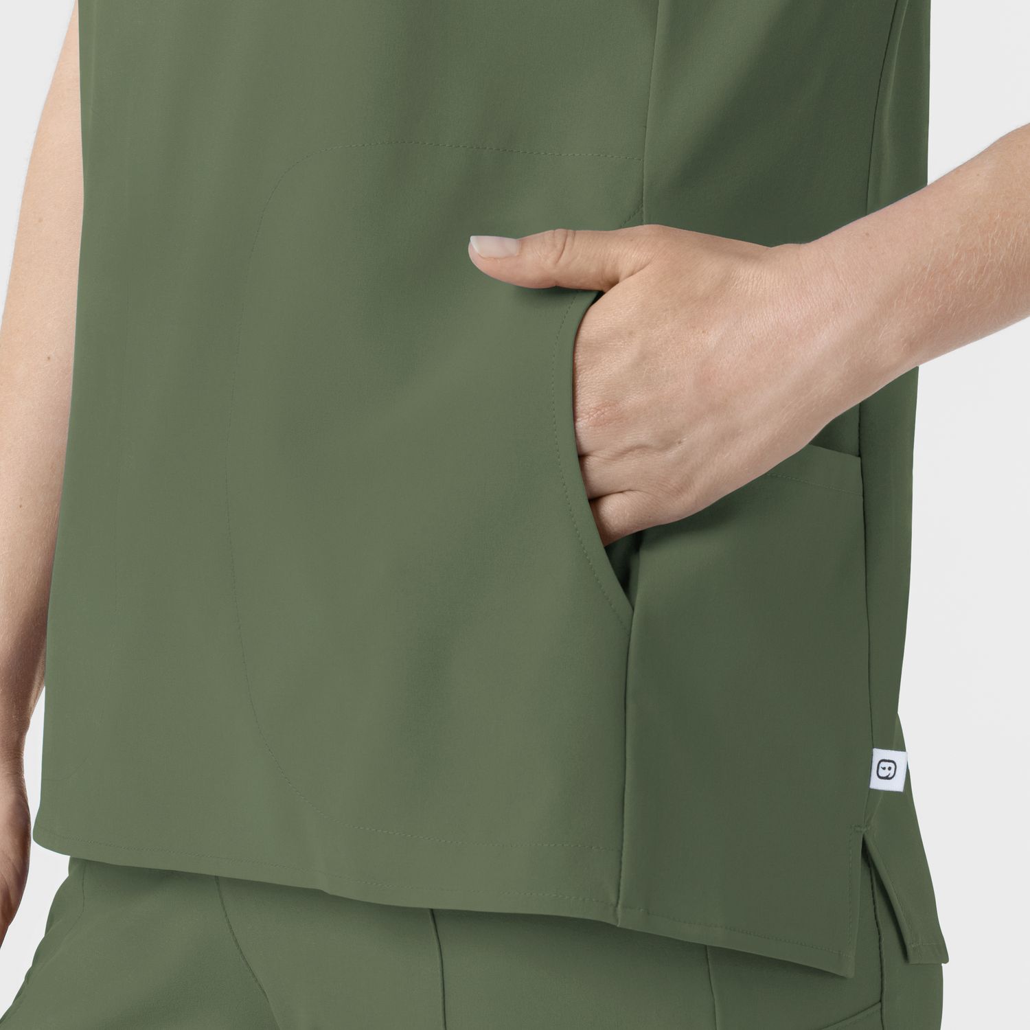 Casacca donna 6734 scollo alla coreana olive