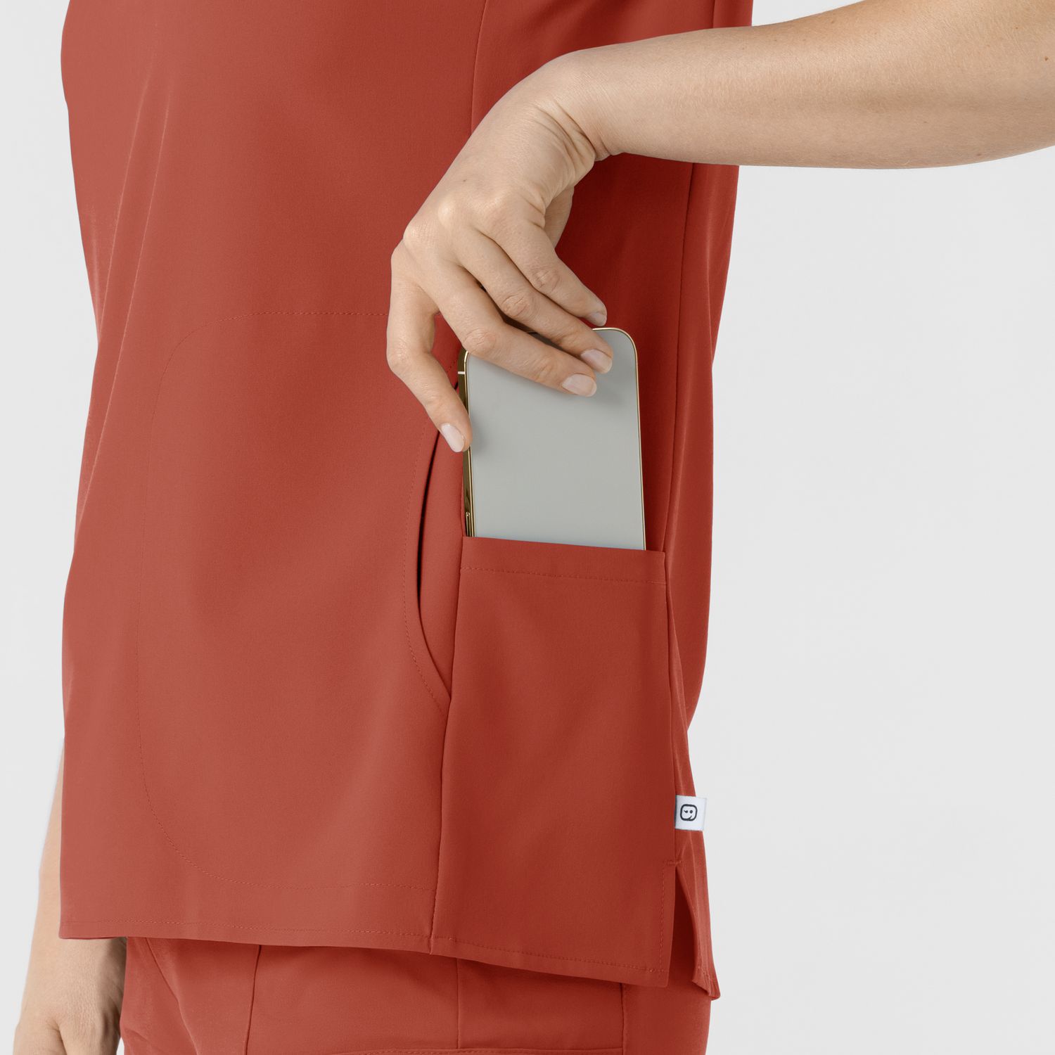 Casacca donna 6734 scollo alla coreana mineral red