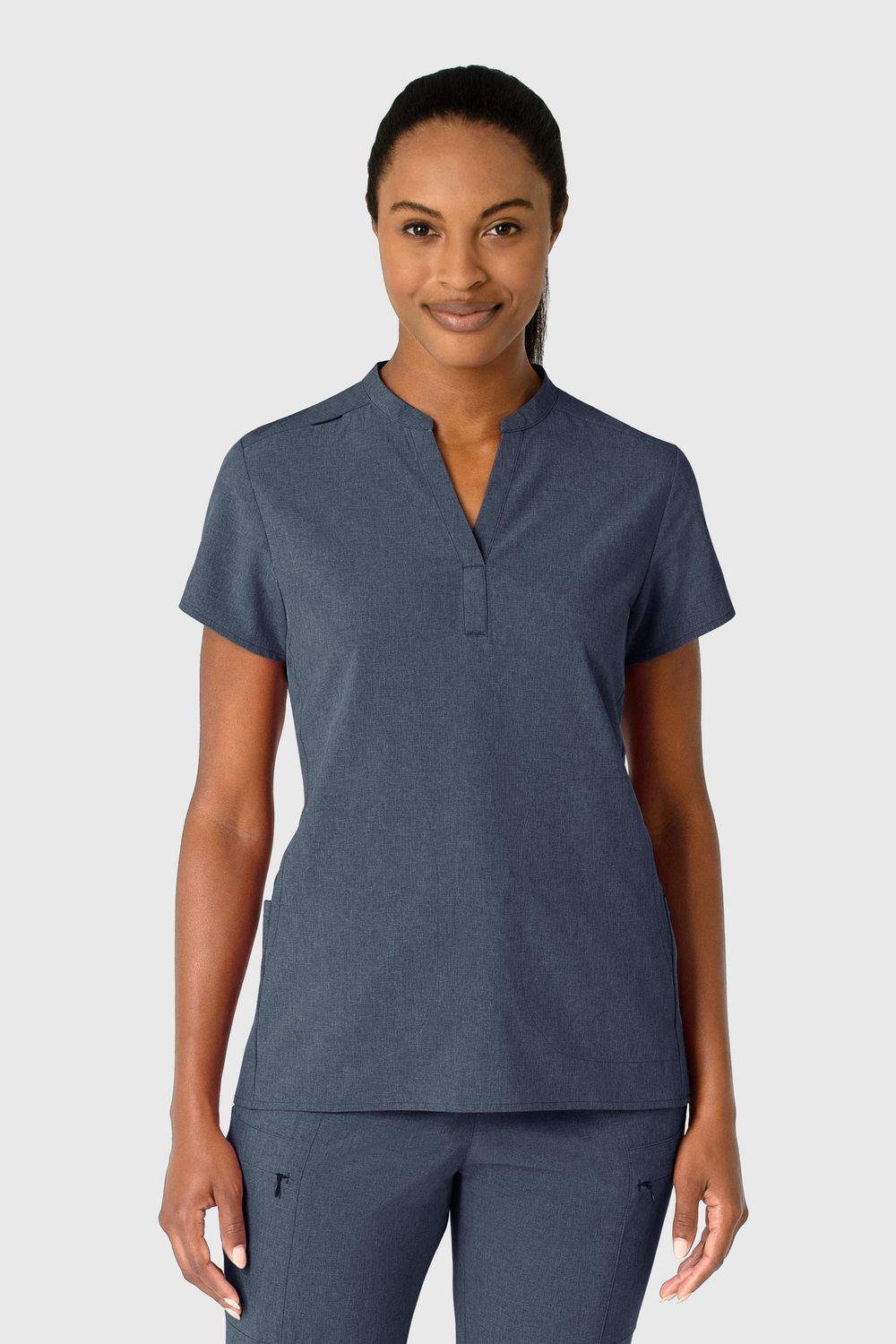 Casacca donna 6734 scollo alla coreana navy heather