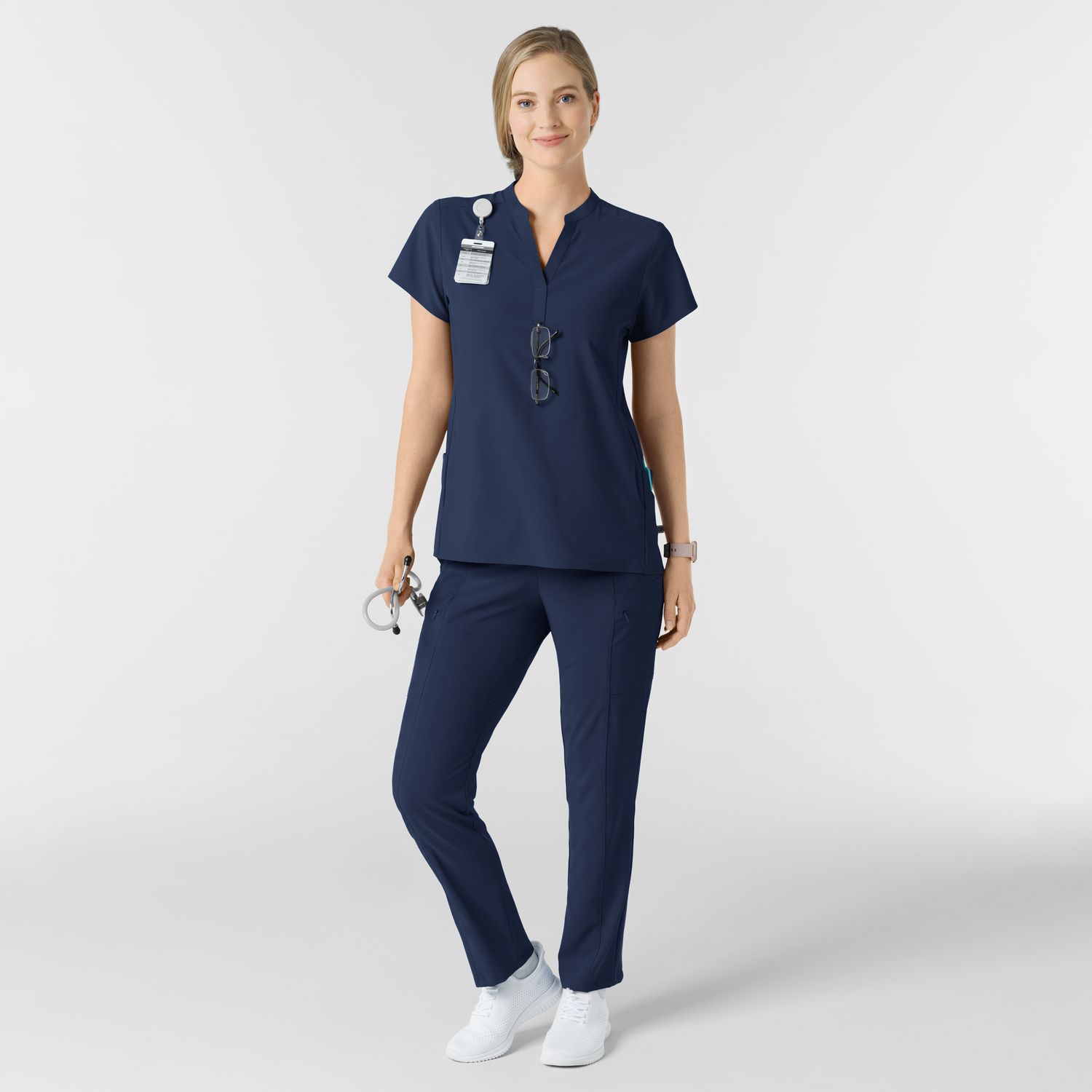 Casacca donna 6734 scollo alla coreana navy blue