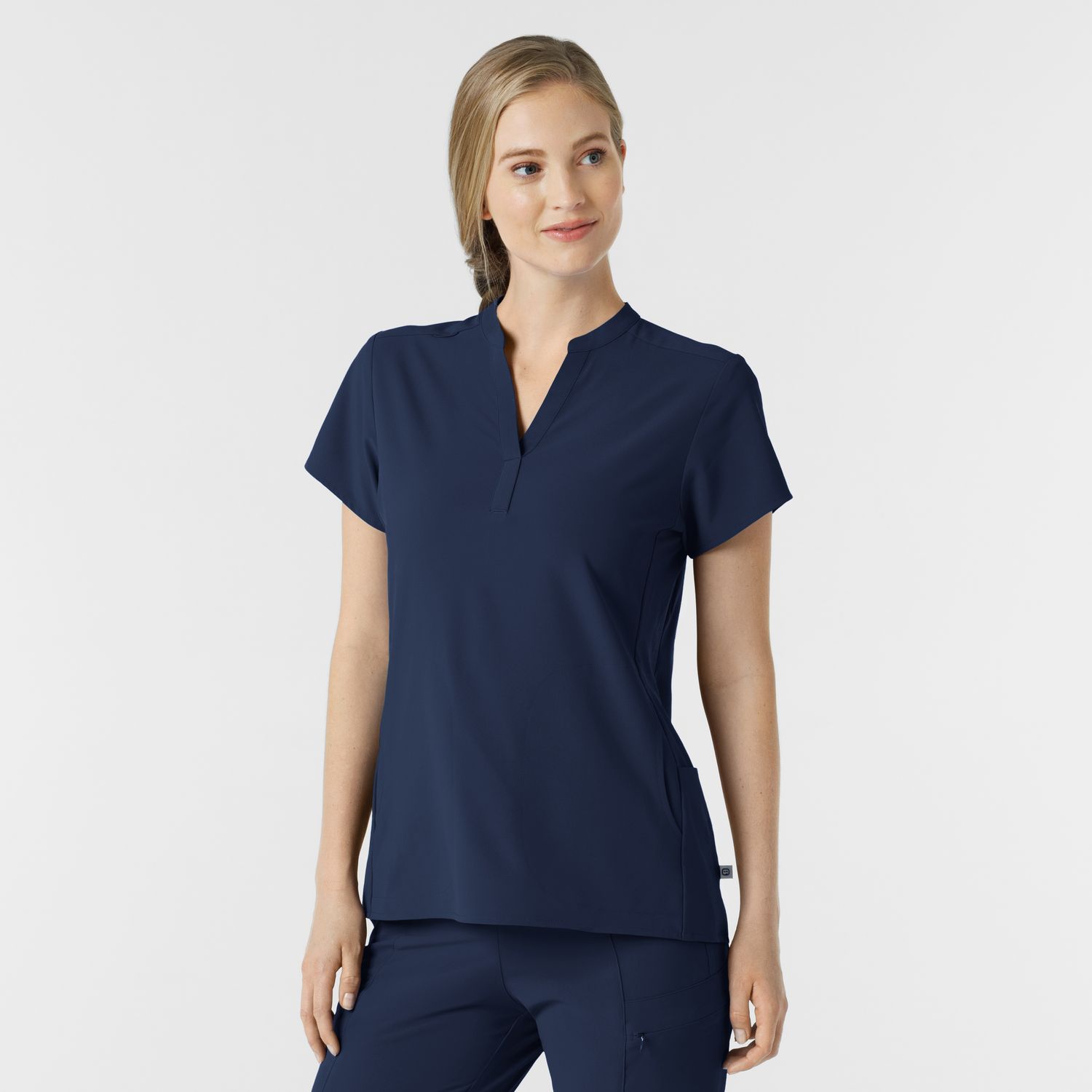 Casacca donna 6734 scollo alla coreana navy blue