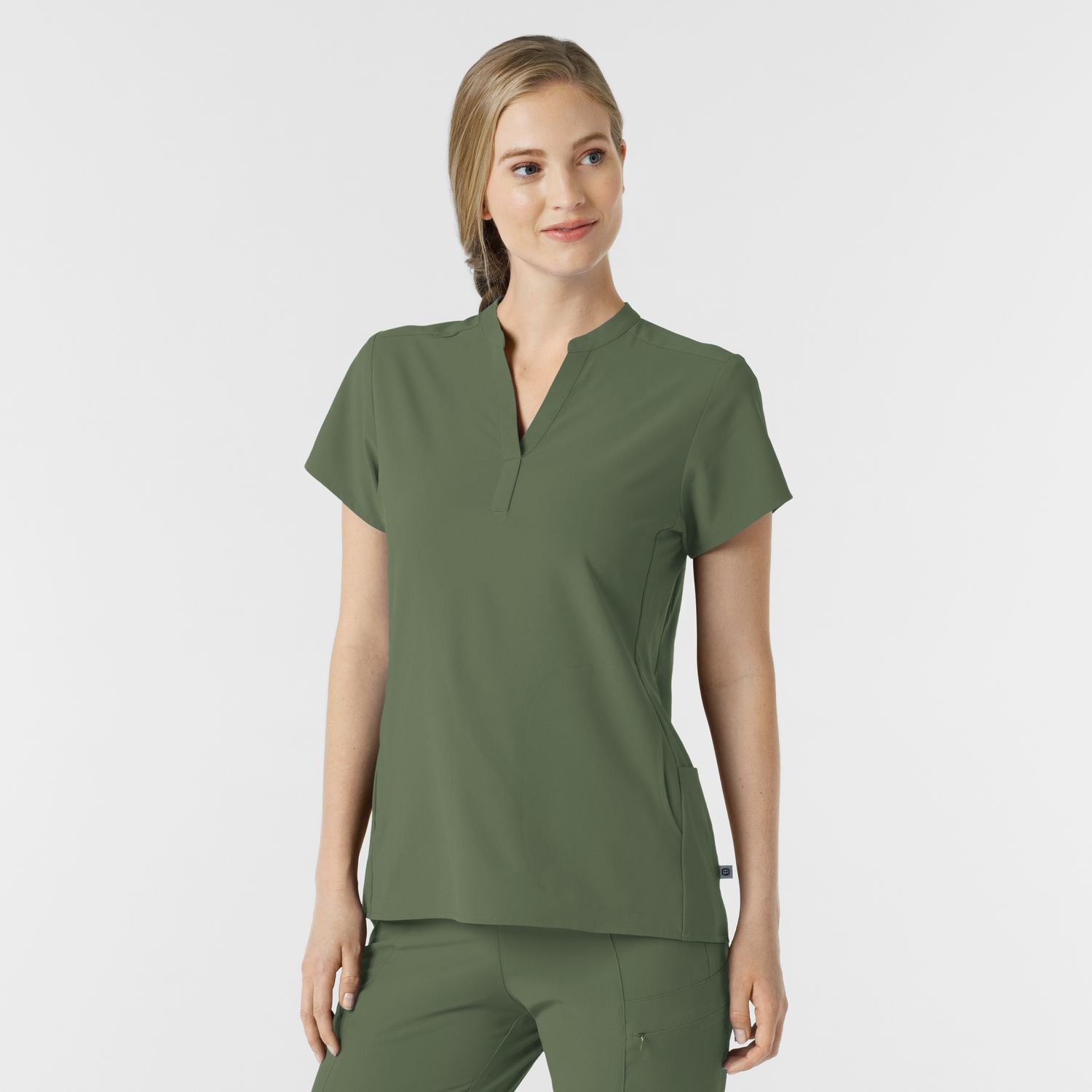 Casacca donna 6734 scollo alla coreana olive