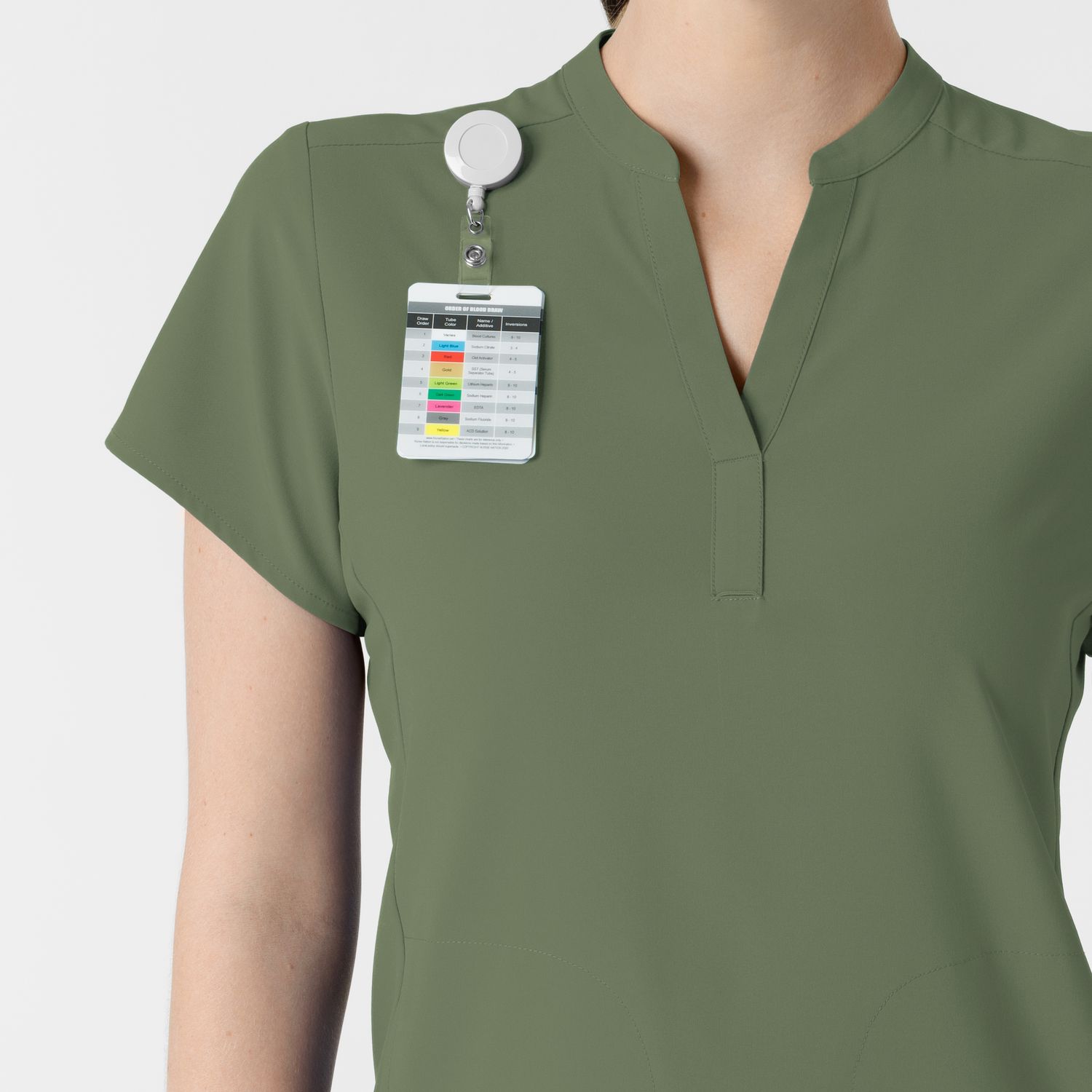 Casacca donna 6734 scollo alla coreana olive