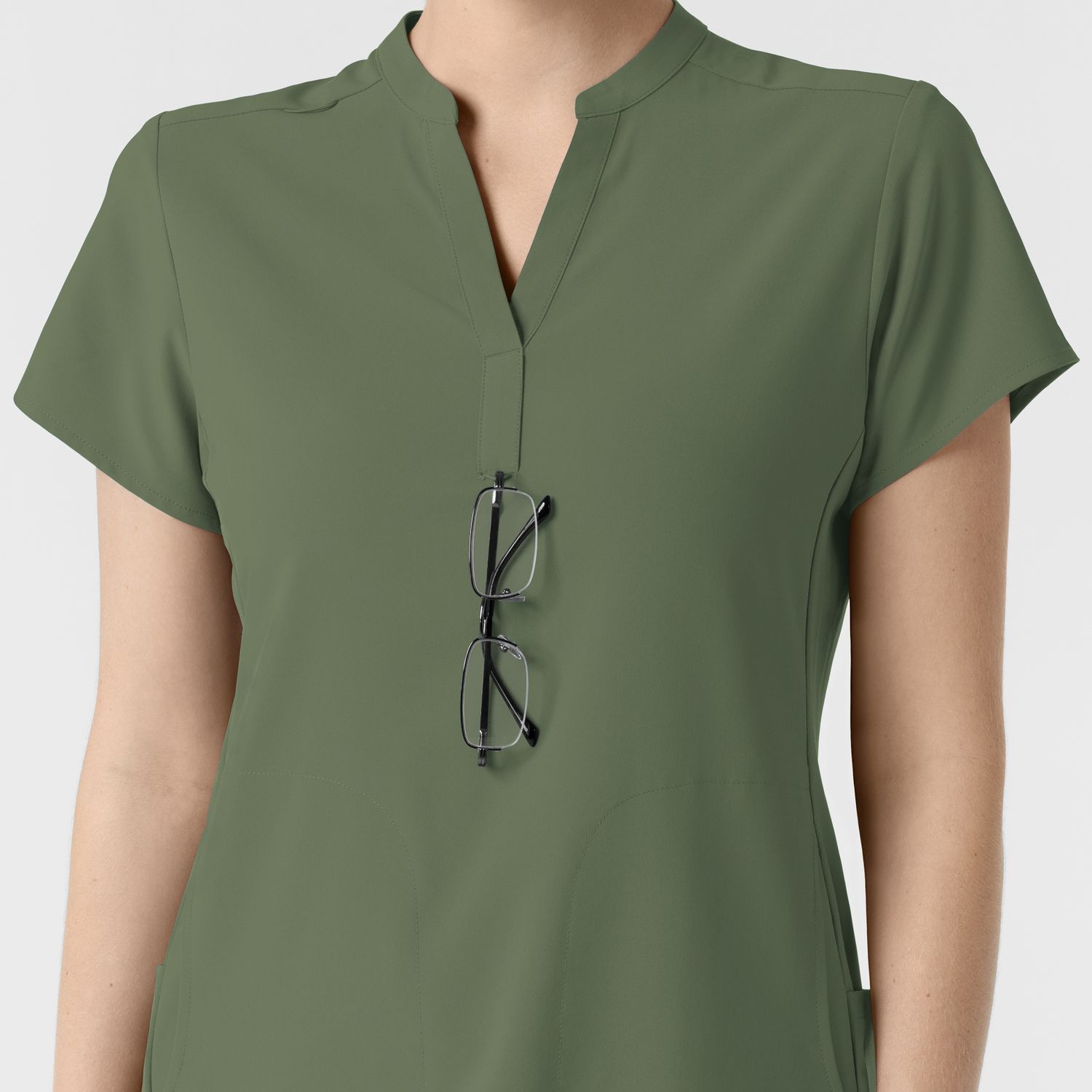 Casacca donna 6734 scollo alla coreana olive
