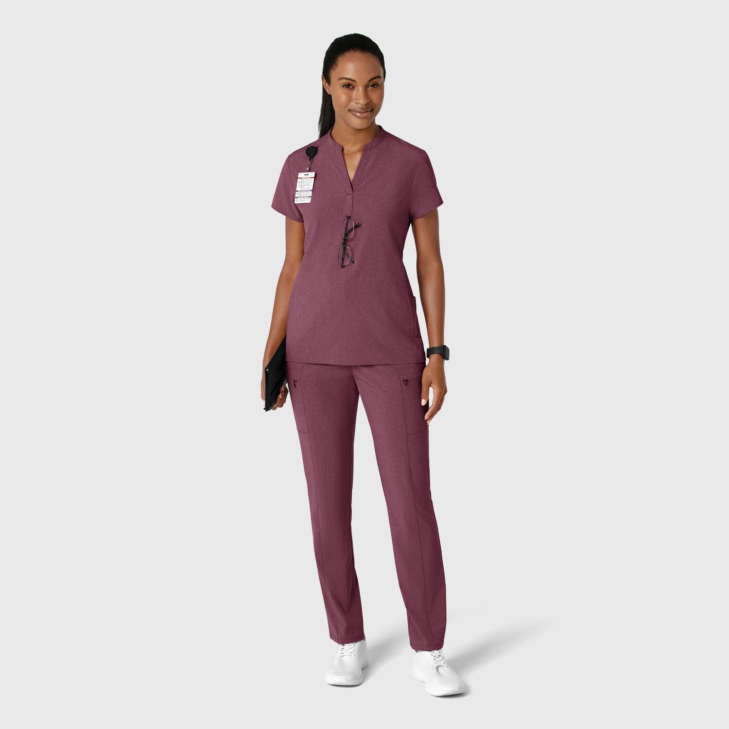 Casacca donna 6734 scollo alla coreana wine heather