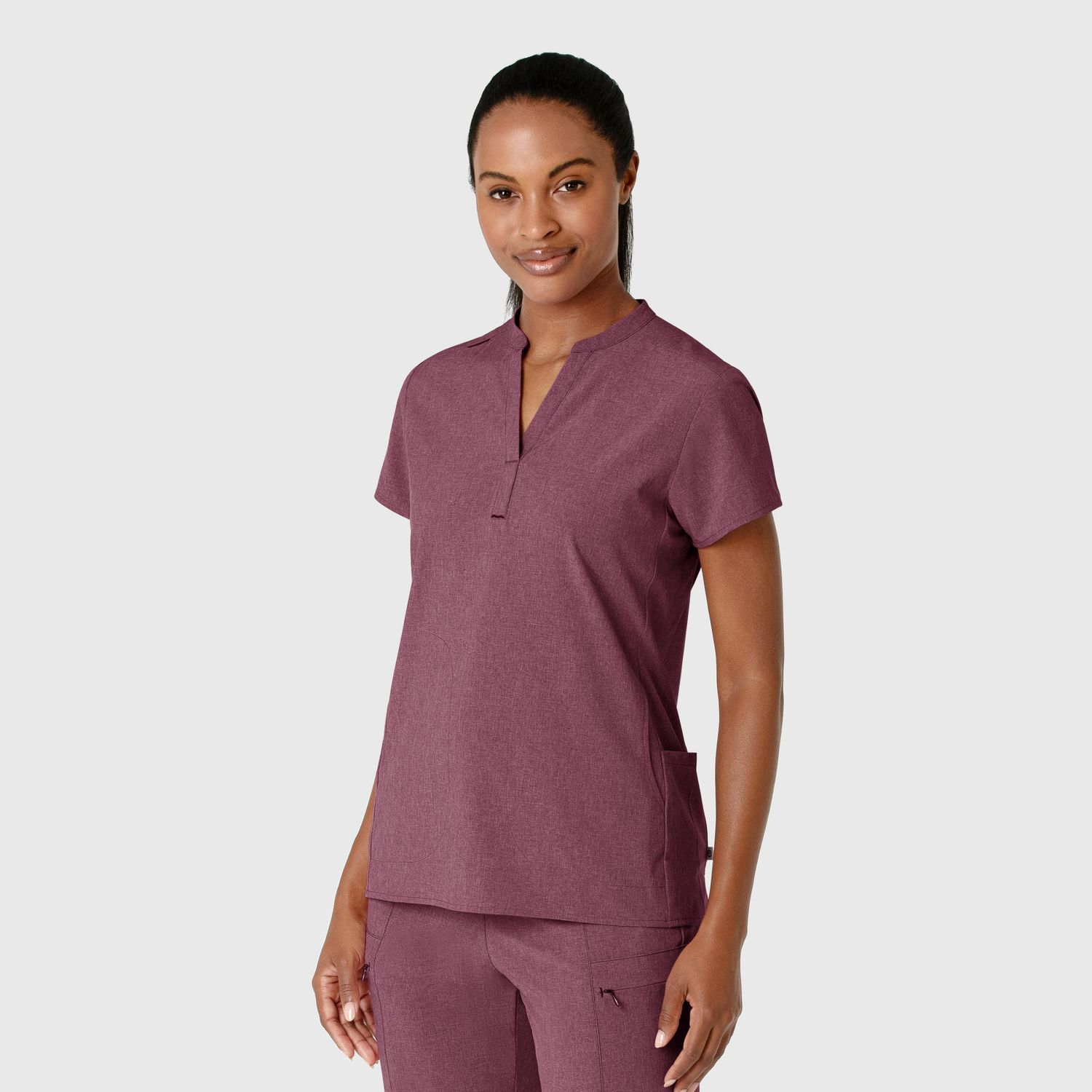 Casacca donna 6734 scollo alla coreana wine heather