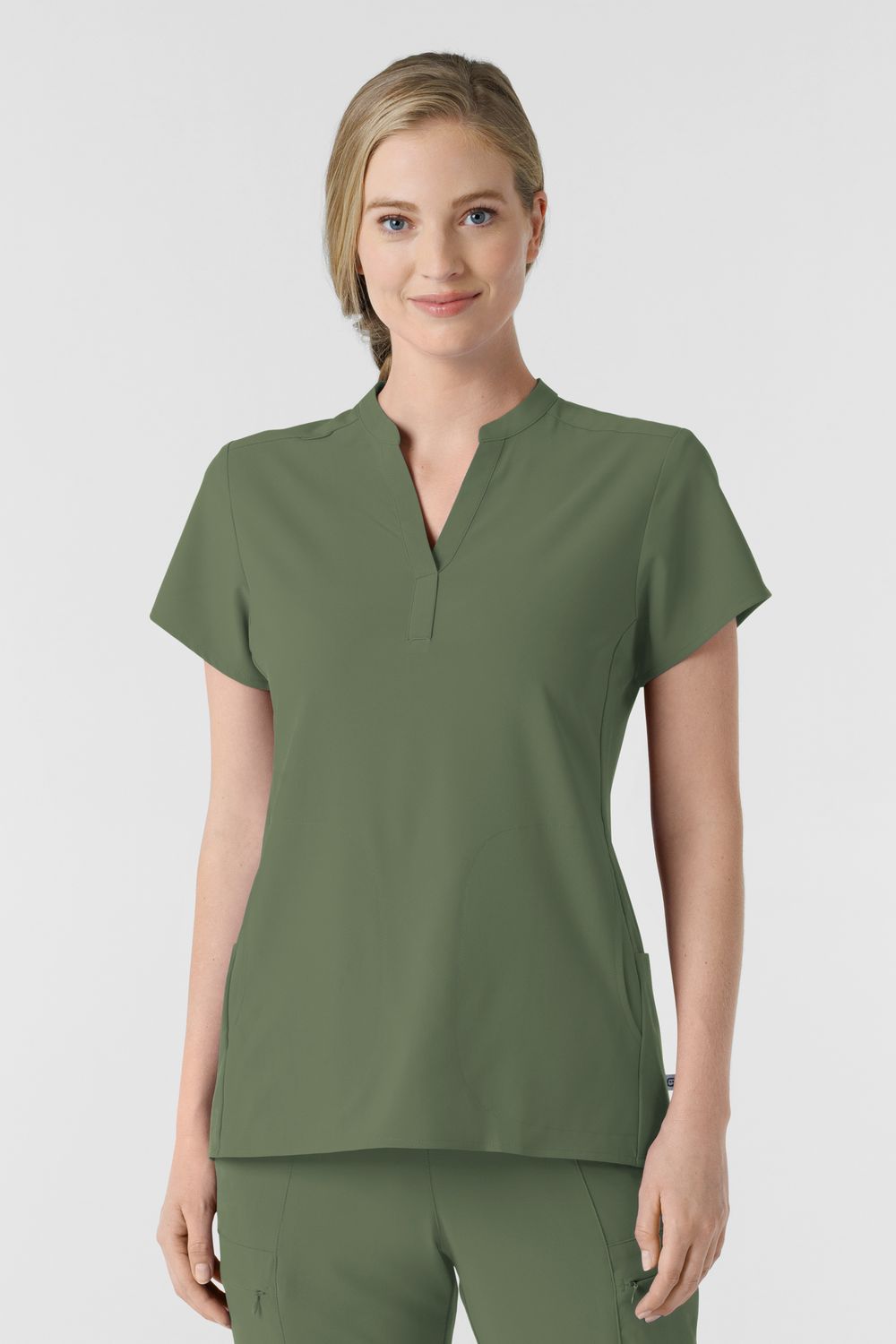 Casacca donna 6734 scollo alla coreana olive