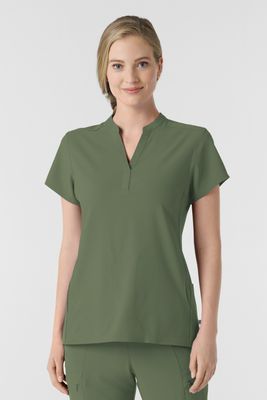 Casacca donna 6734 scollo alla coreana olive