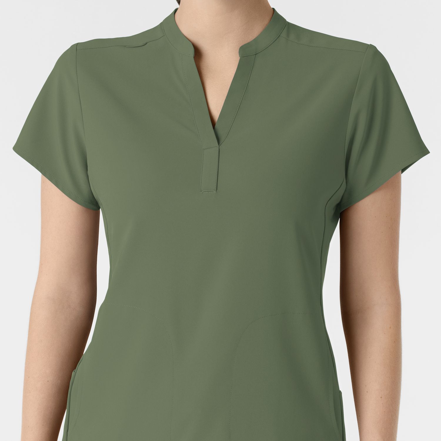 Casacca donna 6734 scollo alla coreana olive