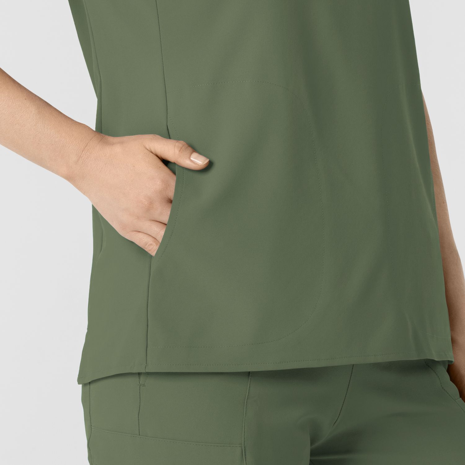 Casacca donna 6734 scollo alla coreana olive