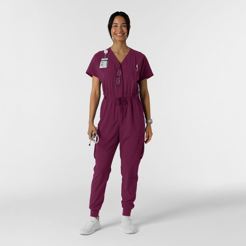 Tuta donna 3234 zip wine