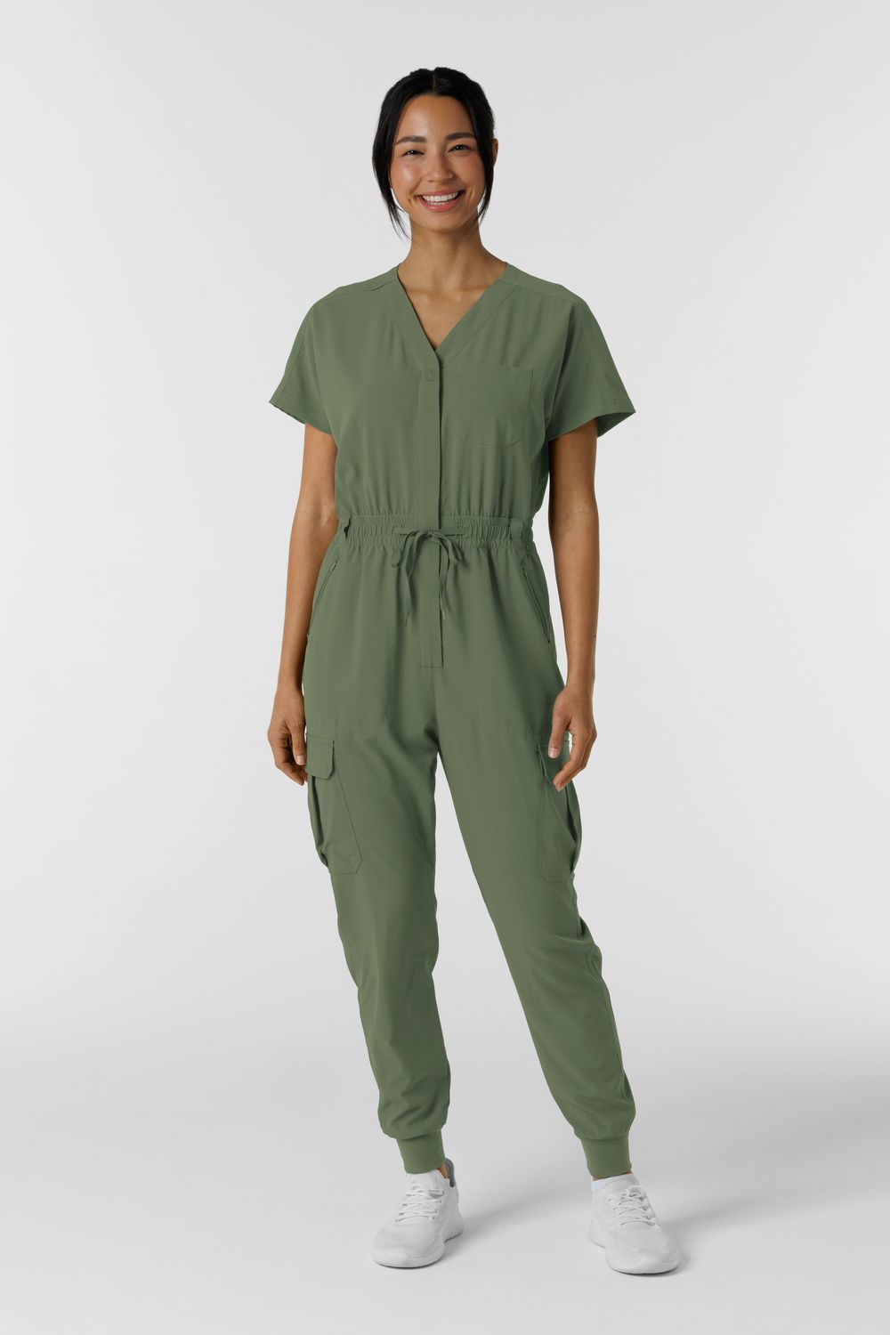 Tuta donna 3234 zip olive