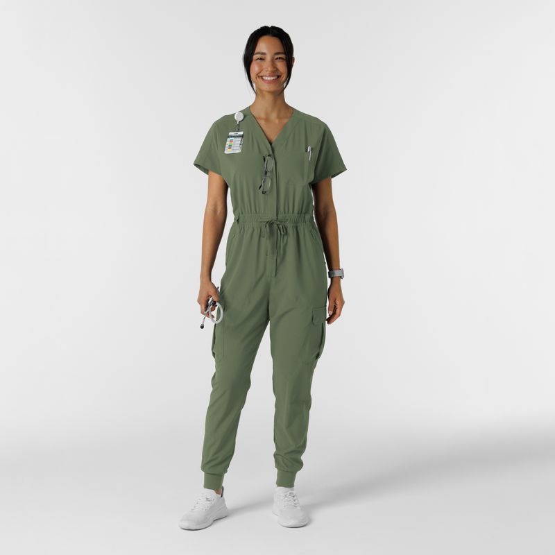 Tuta donna 3234 zip olive