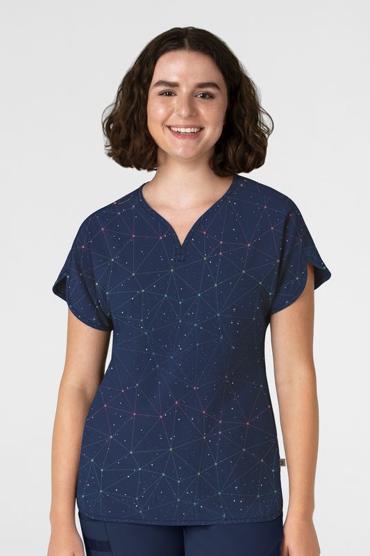 Casacca 6267 scollo a Y Astro Map Navy