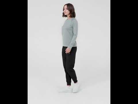 Maglia Setosa manica lunga con finestra navy heather