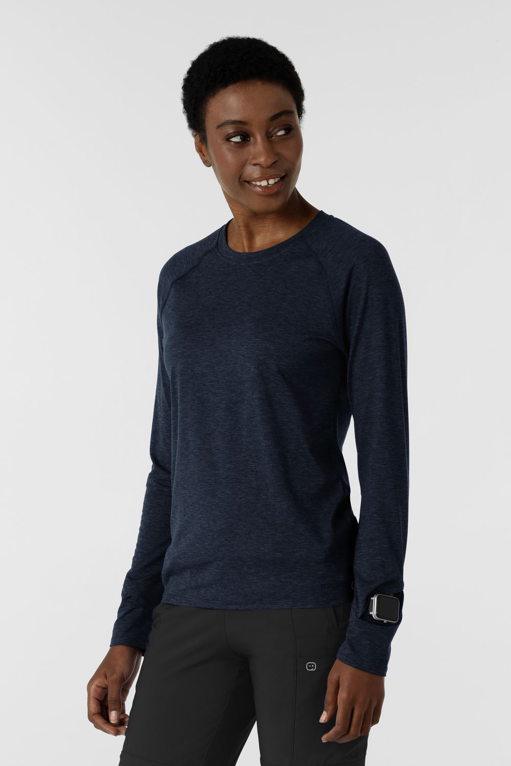 Maglia Setosa manica lunga con finestra navy heather