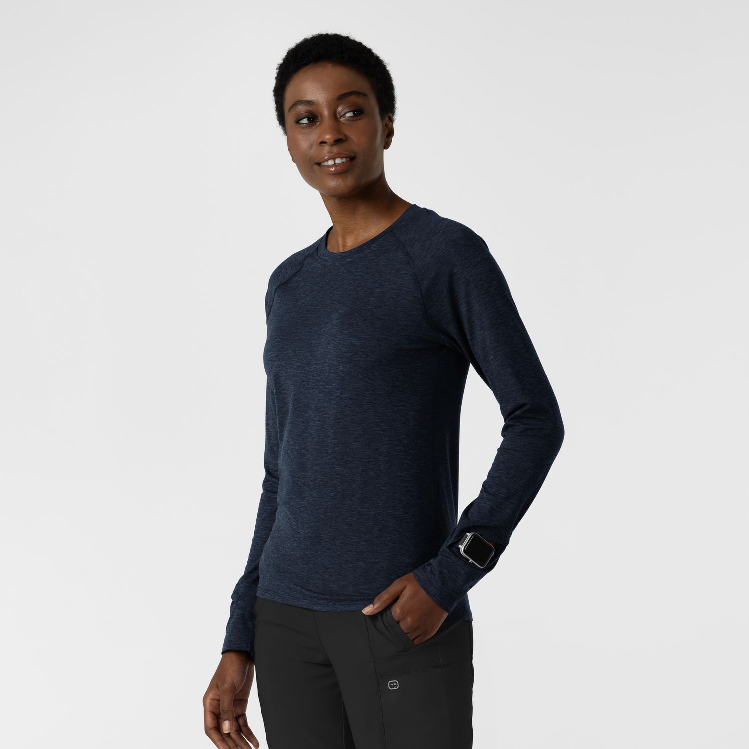 Maglia Setosa manica lunga con finestra navy heather