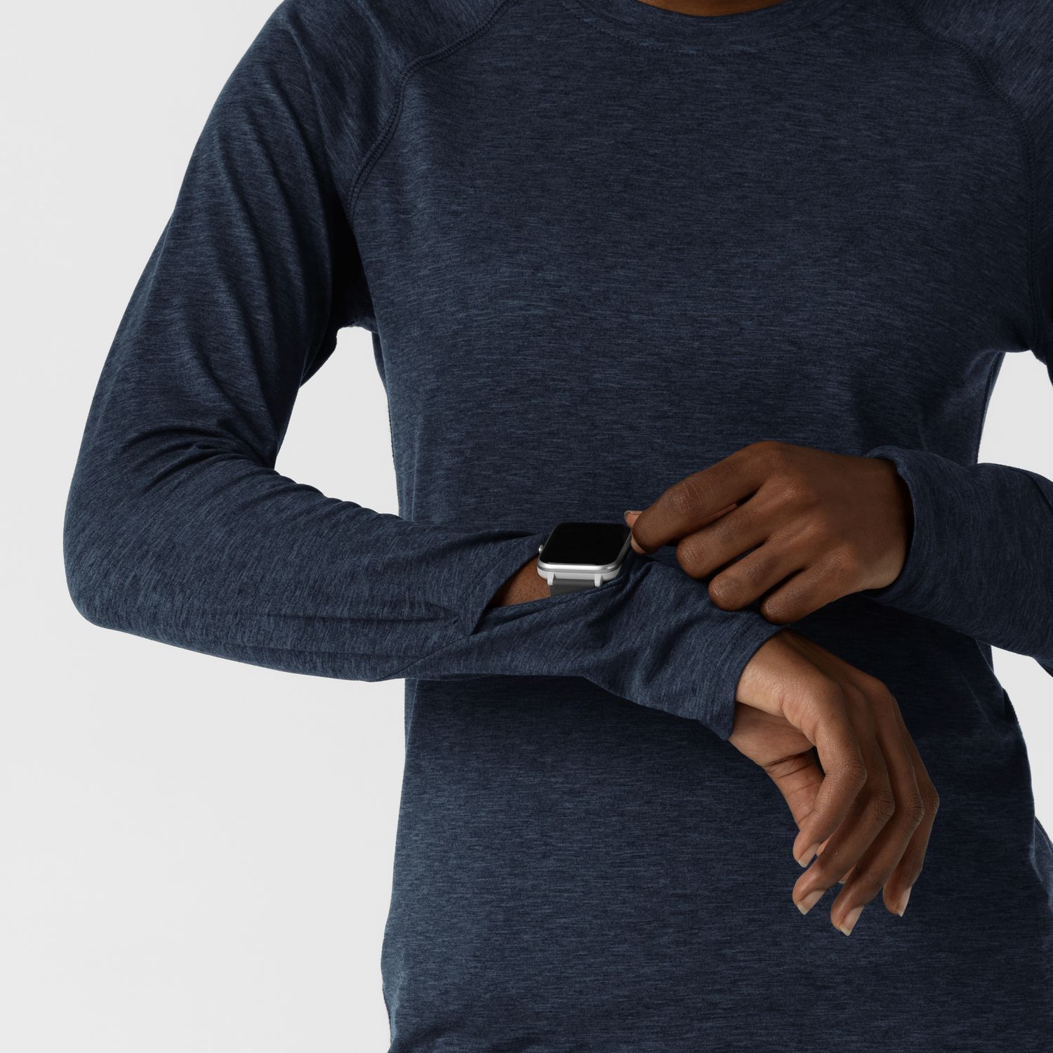Maglia Setosa manica lunga con finestra navy heather