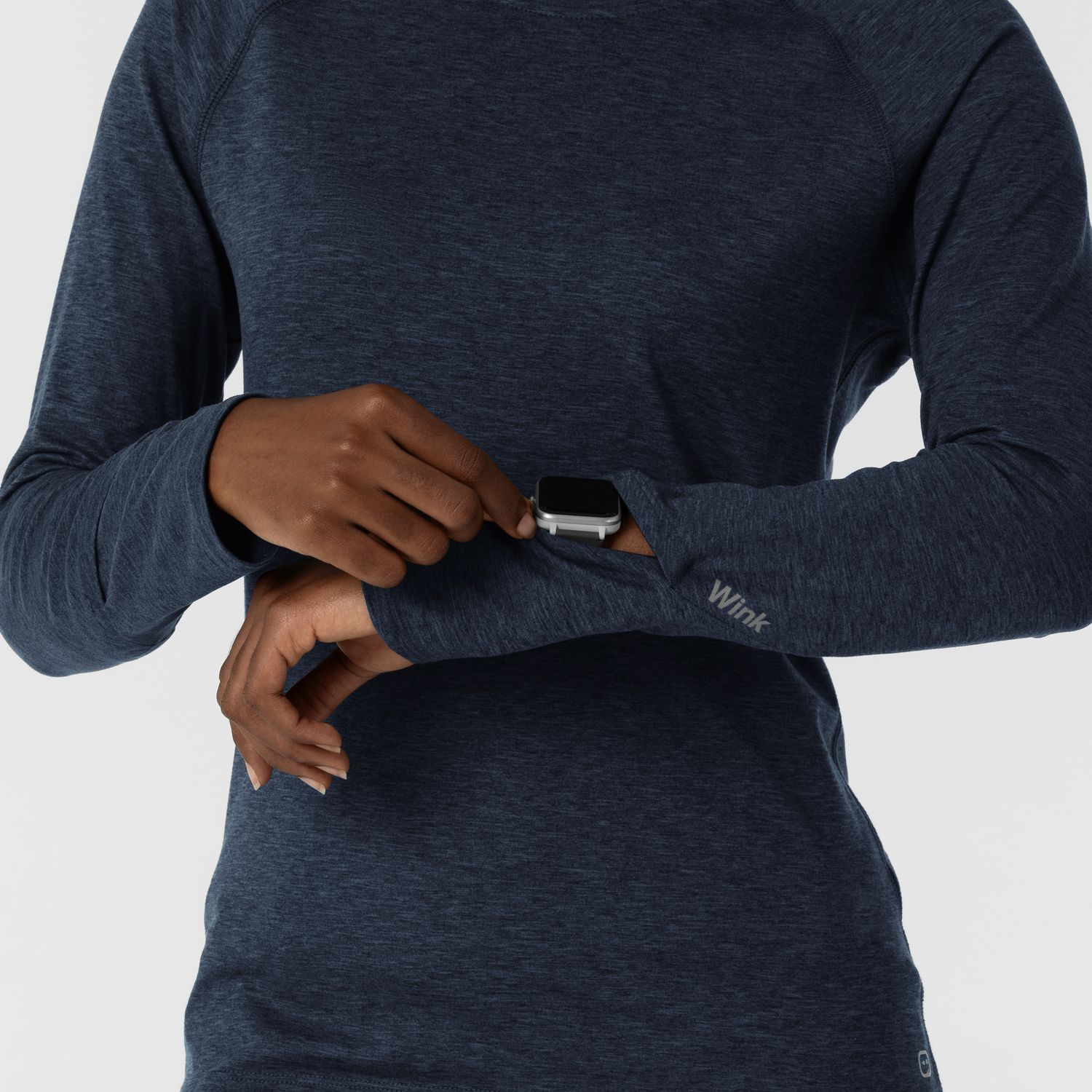 Maglia Setosa manica lunga con finestra navy heather