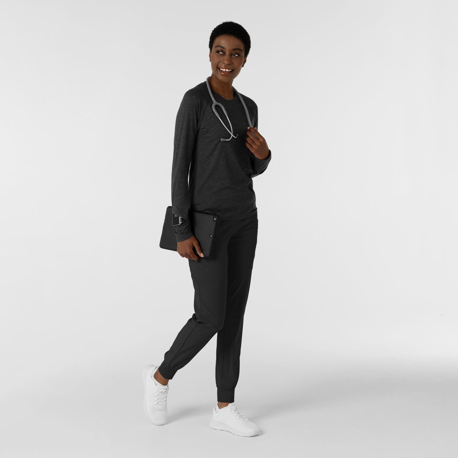 Maglia Setosa manica lunga con finestra pewter heather
