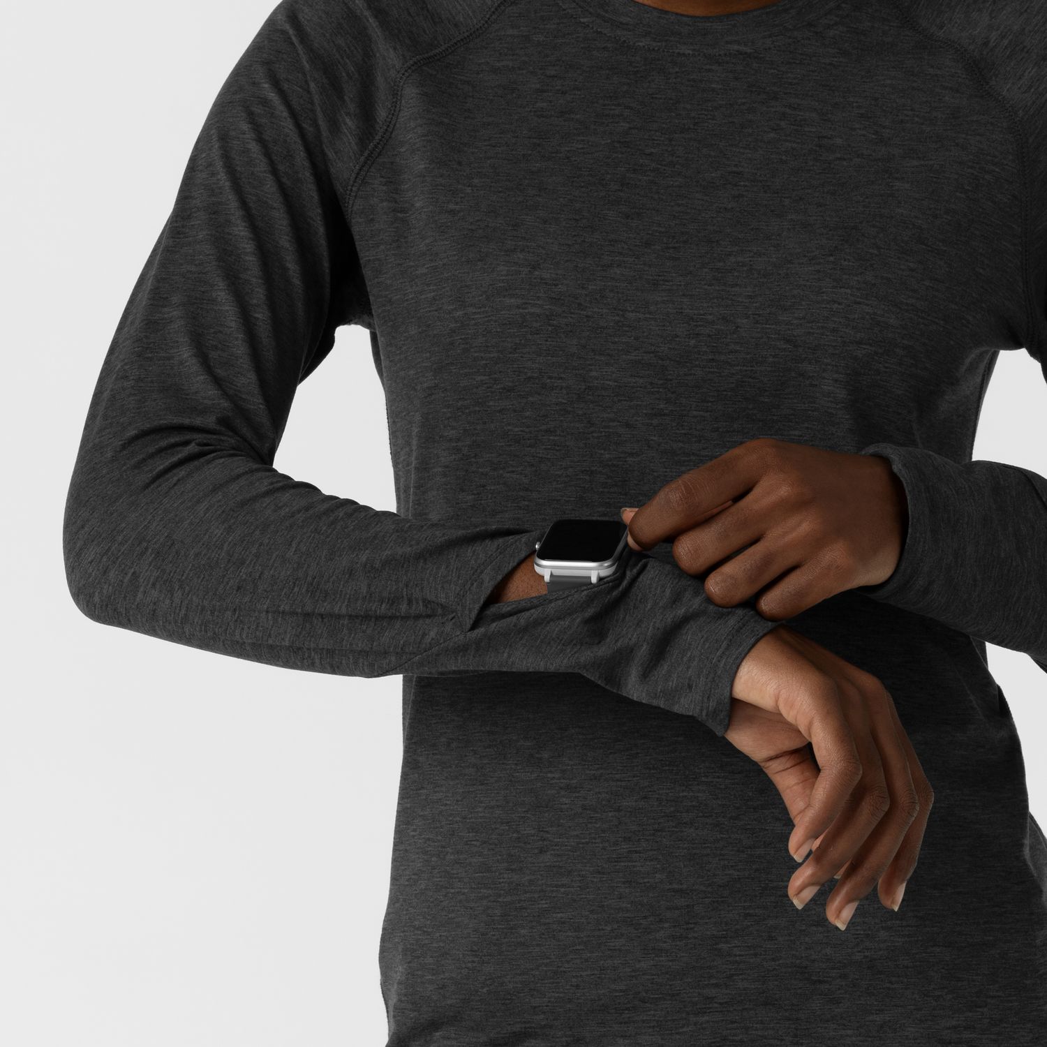 Maglia Setosa manica lunga con finestra pewter heather