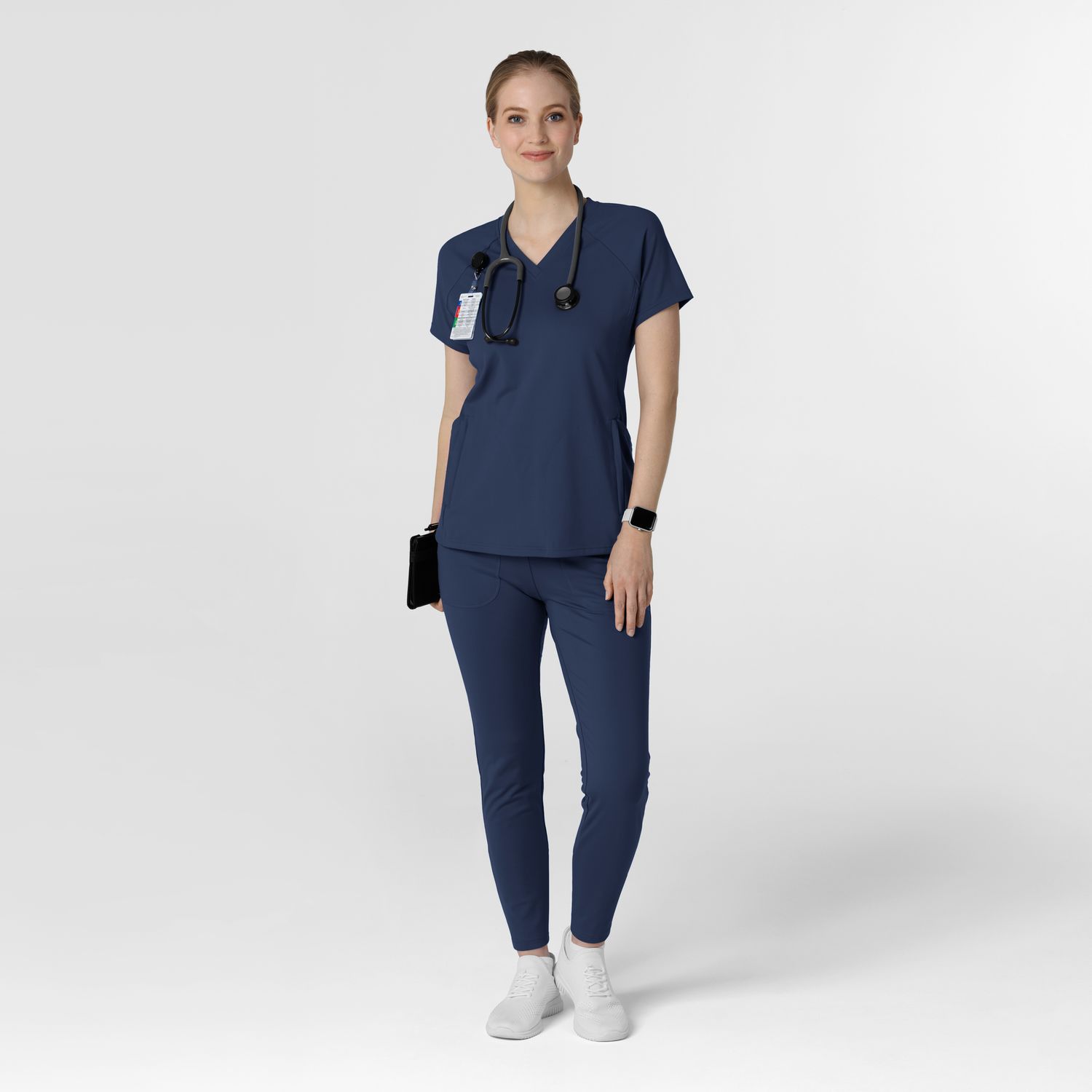 Casacca donna 6259 scollo a V navy blue
