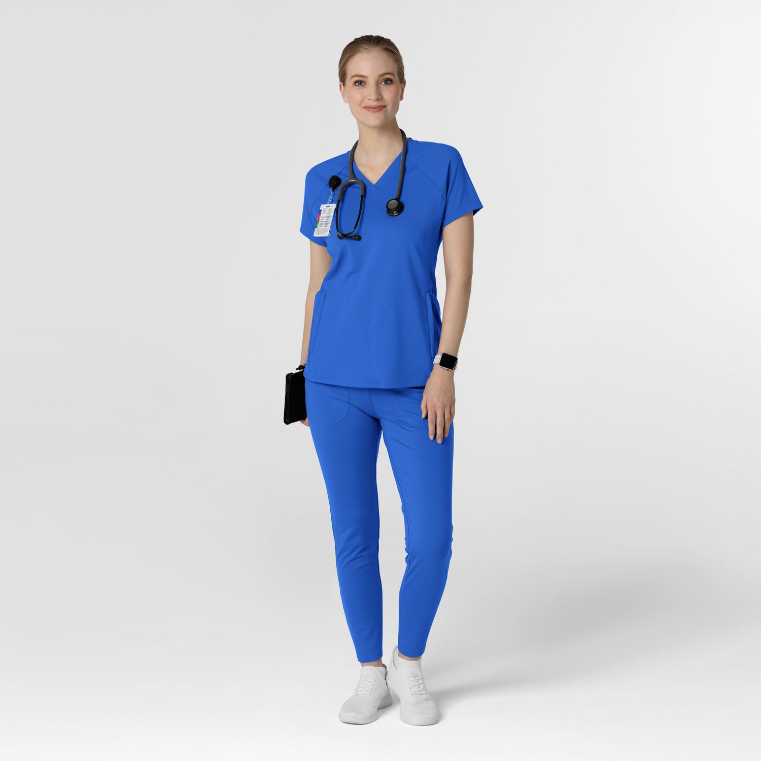Casacca donna 6259 scollo a V royal blue