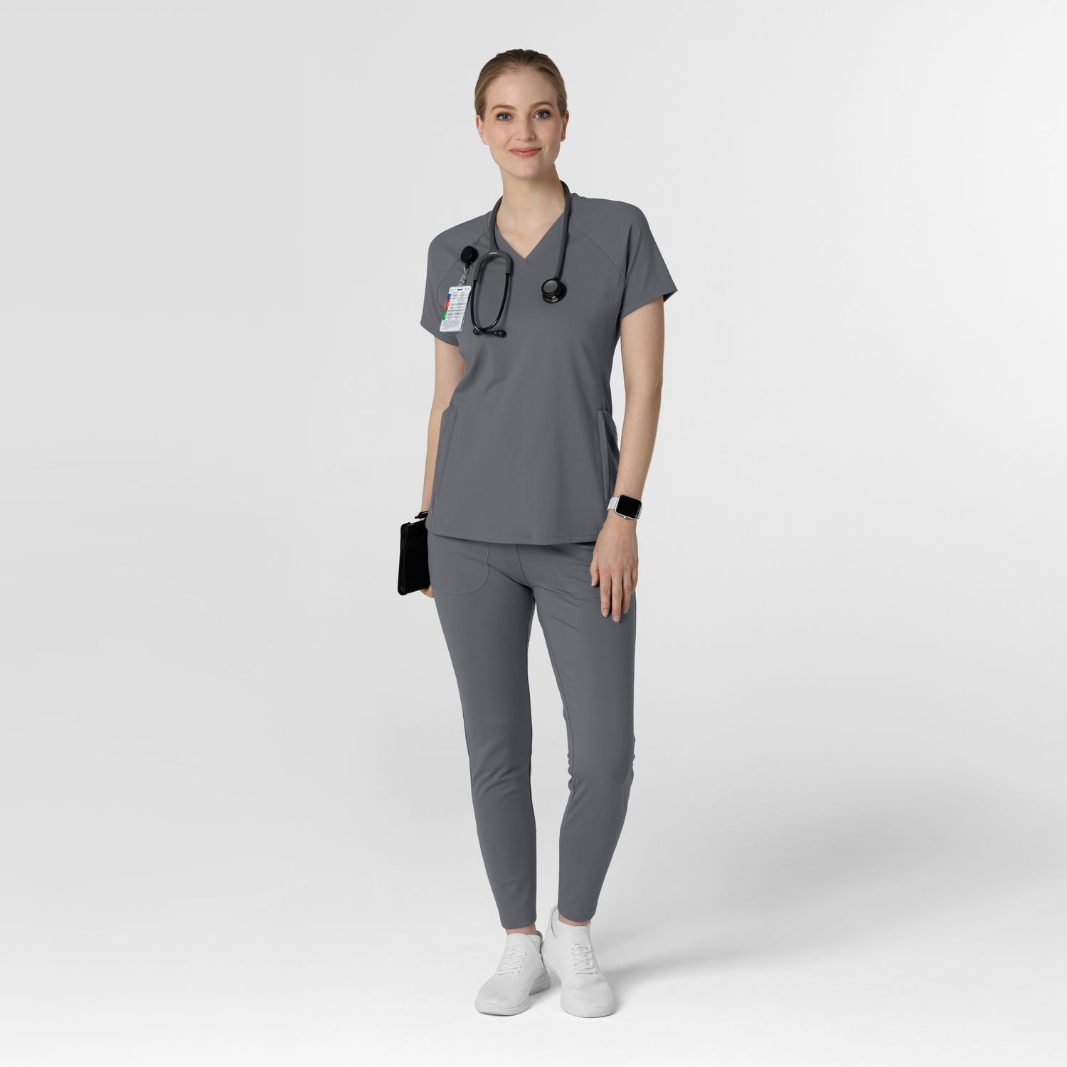 Casacca donna 6259 scollo a V pewter