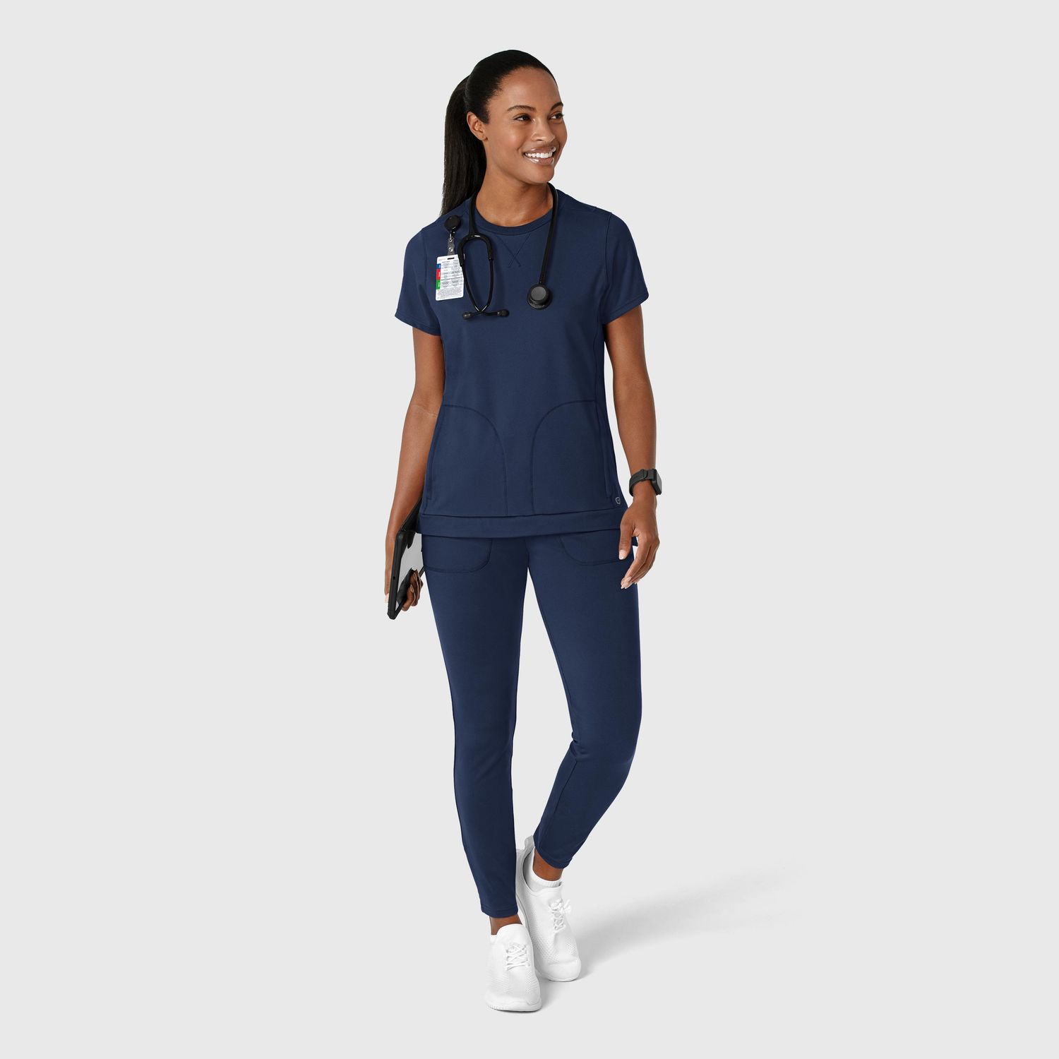 Casacca donna 6359 girocollo navy blue