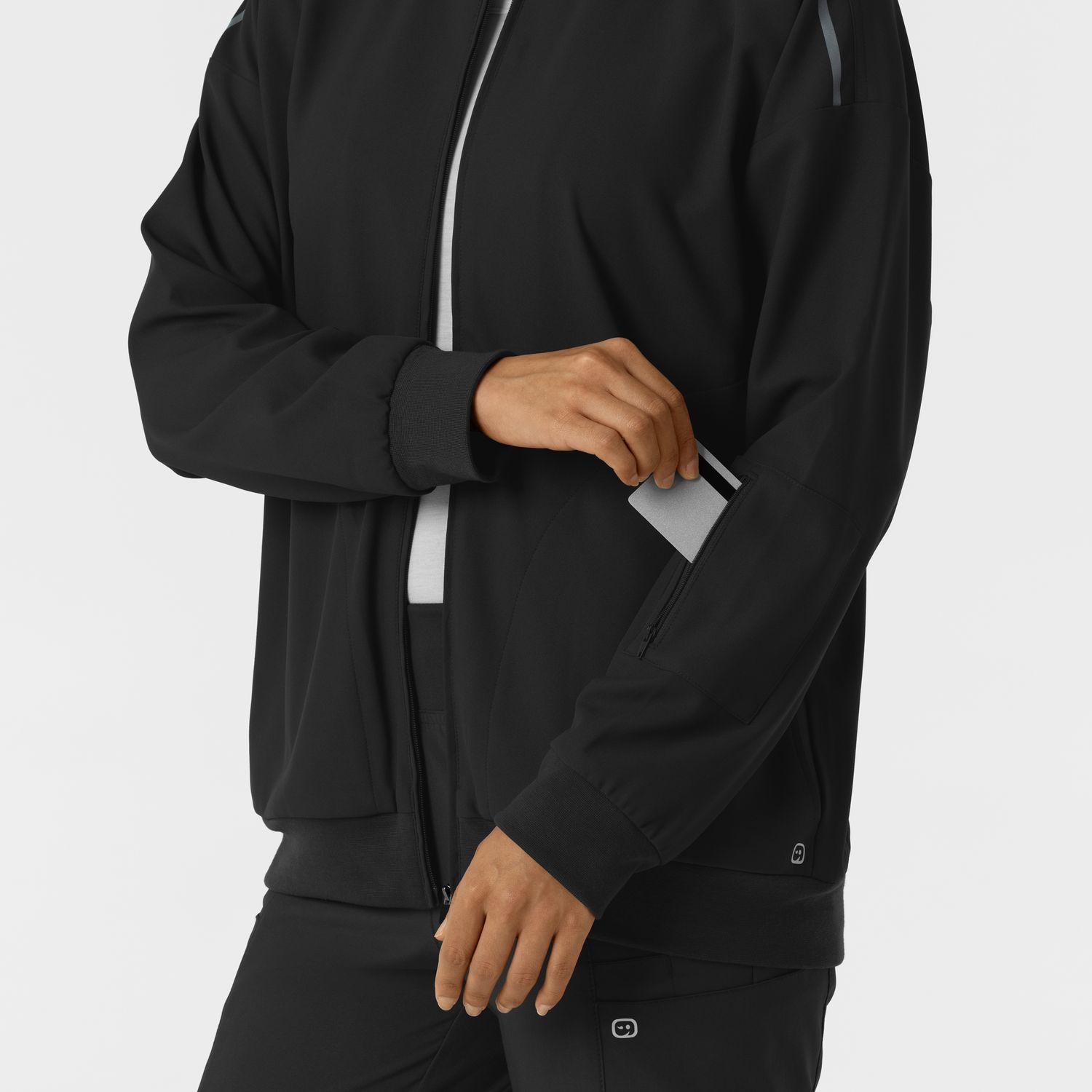 Felpa donna 8066 bomber zip black
