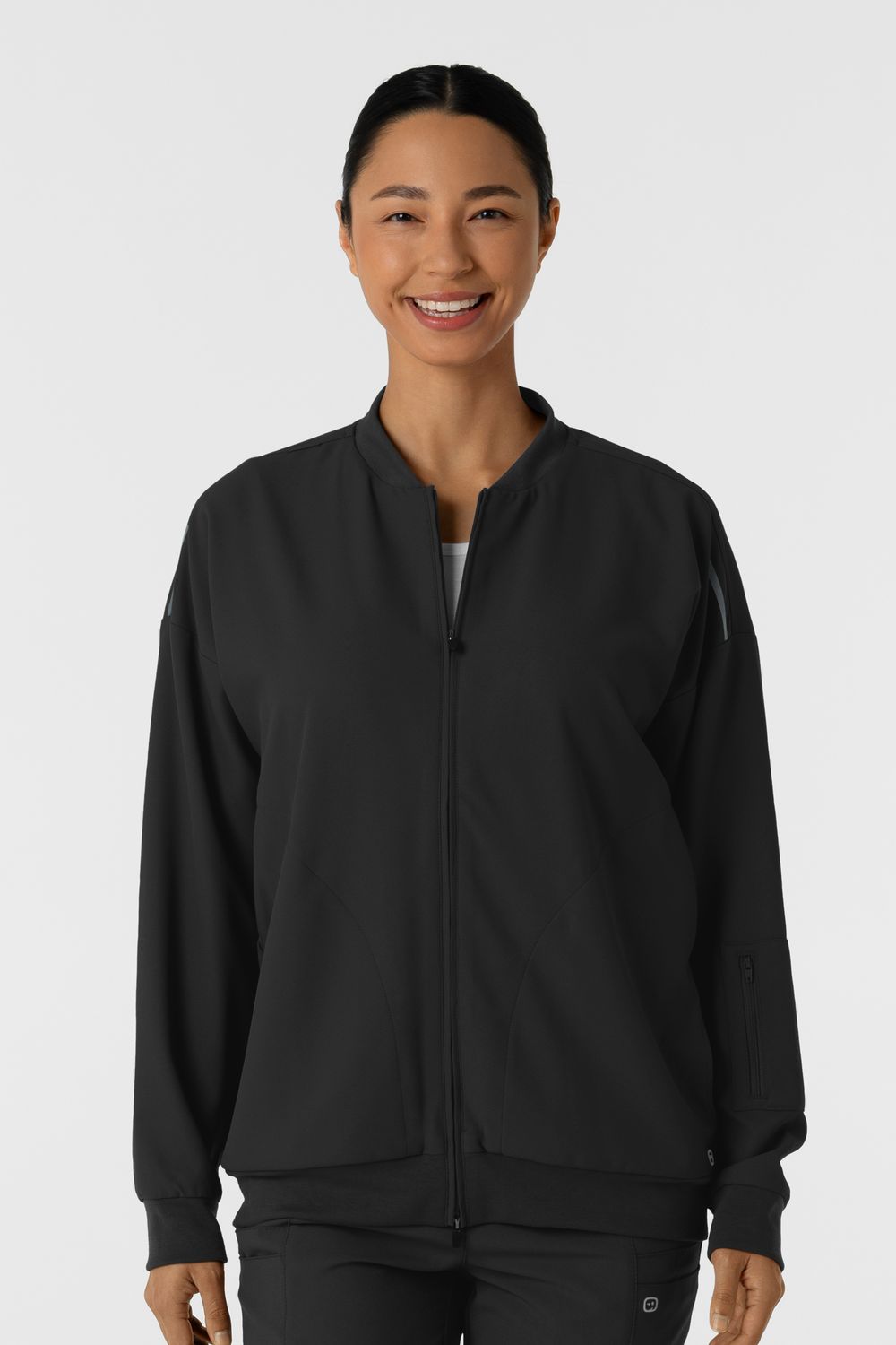 Felpa donna 8066 bomber zip black