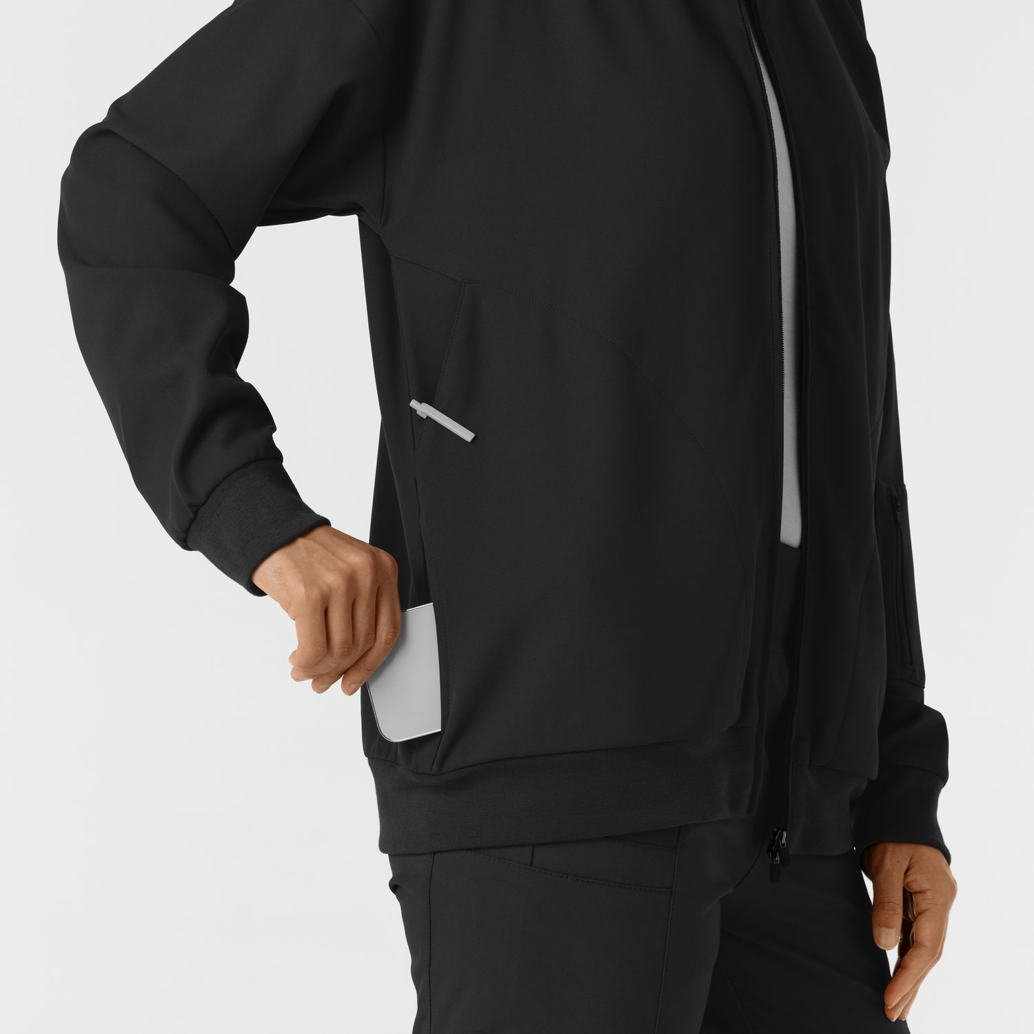 Felpa donna 8066 bomber zip black