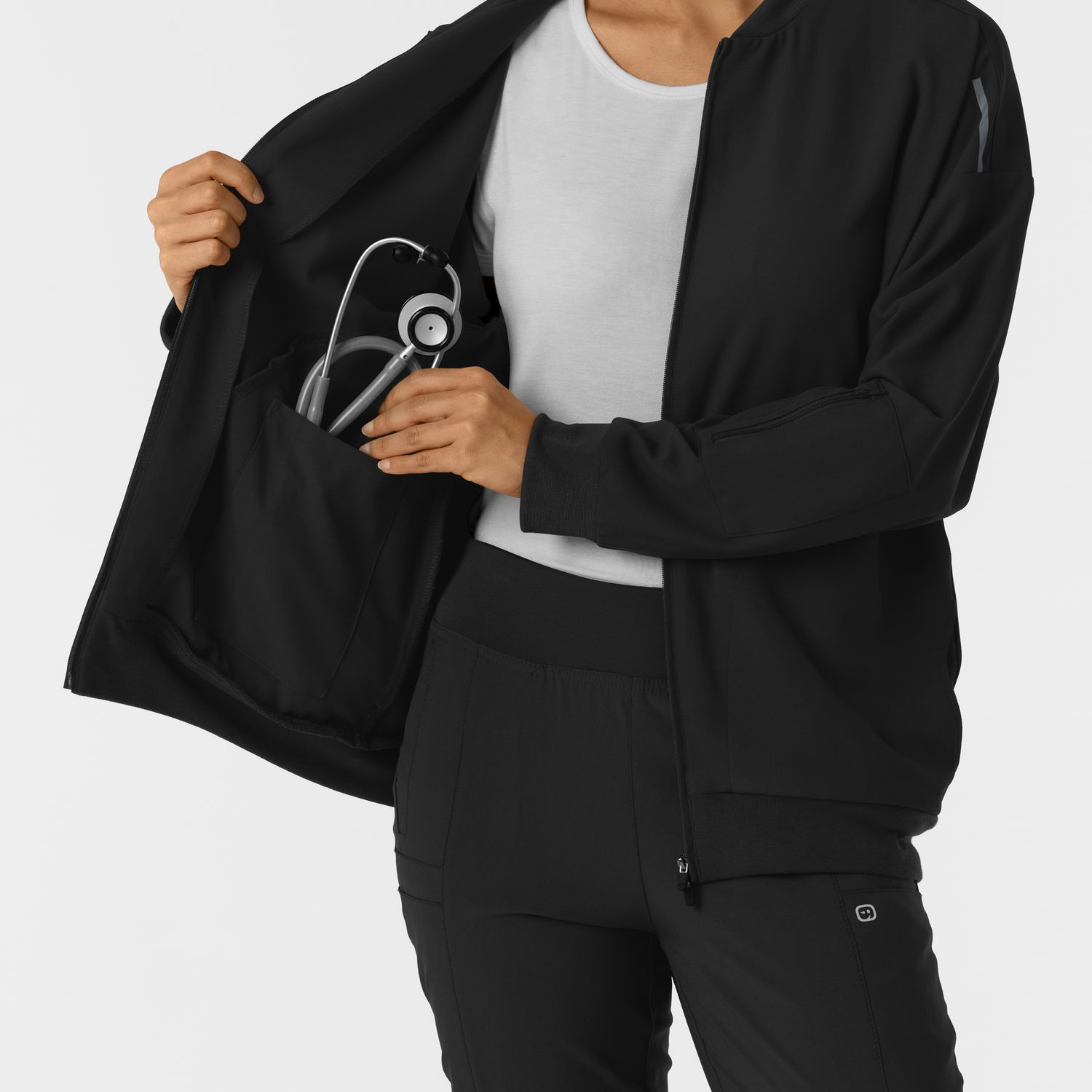 Felpa donna 8066 bomber zip black