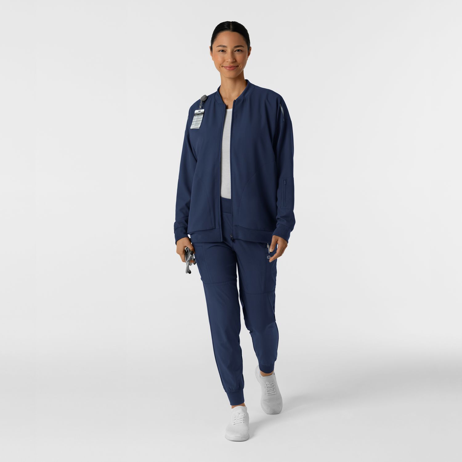 Felpa donna 8066 bomber zip navy blue