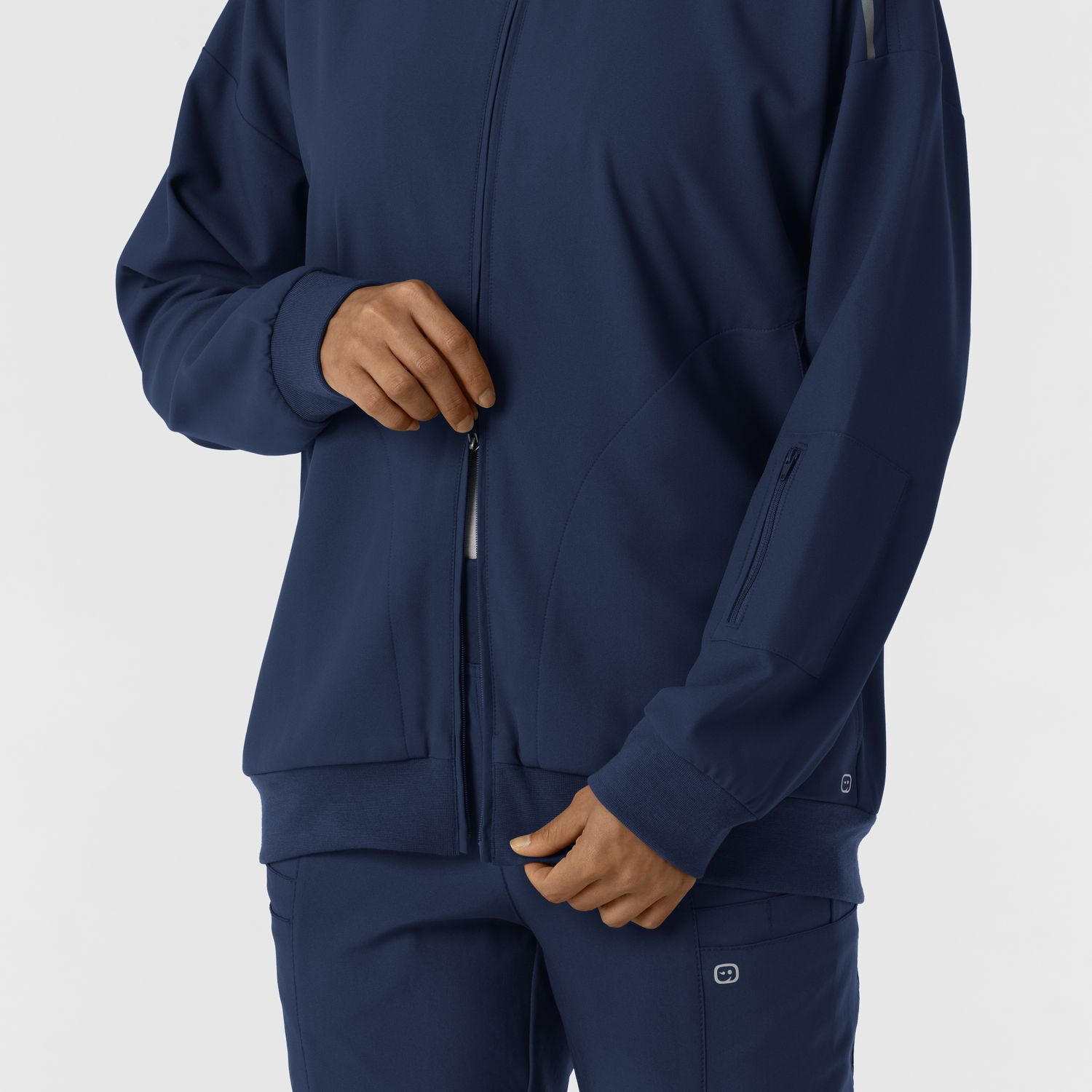 Felpa donna 8066 bomber zip navy blue