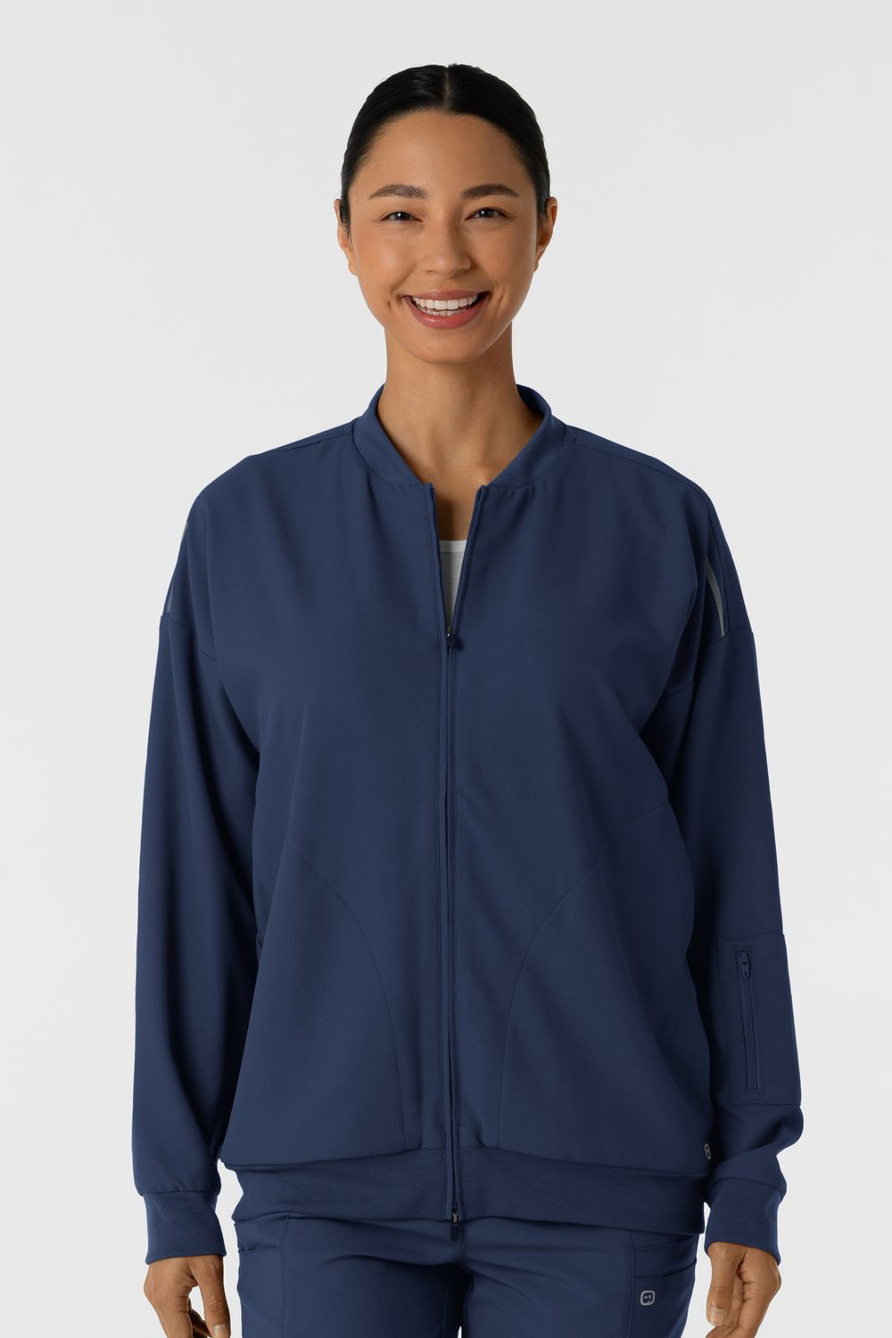 Felpa donna 8066 bomber zip navy blue